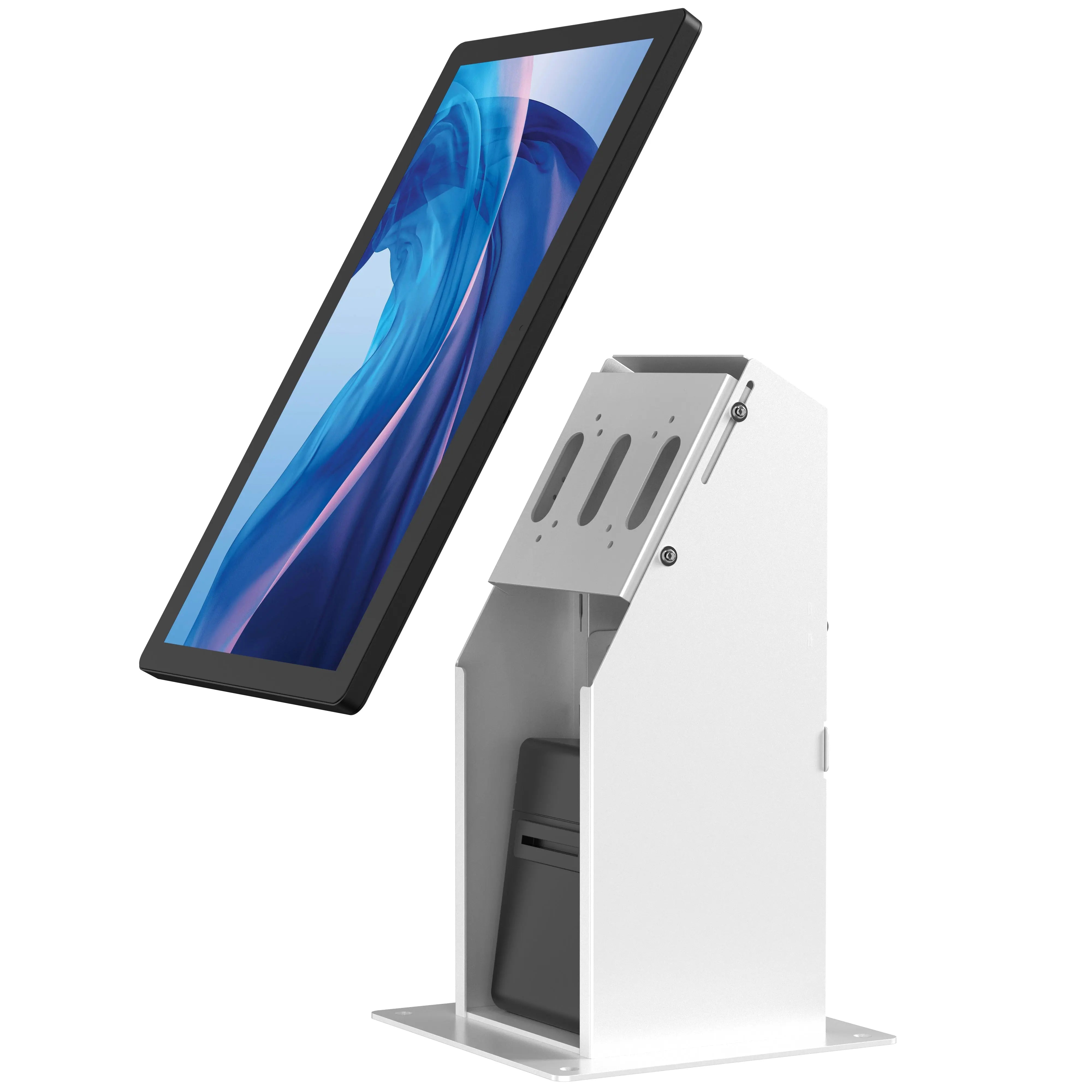 Self Service Kiosk with Printer Compartment and Storage (Black) CTA DIGITAL