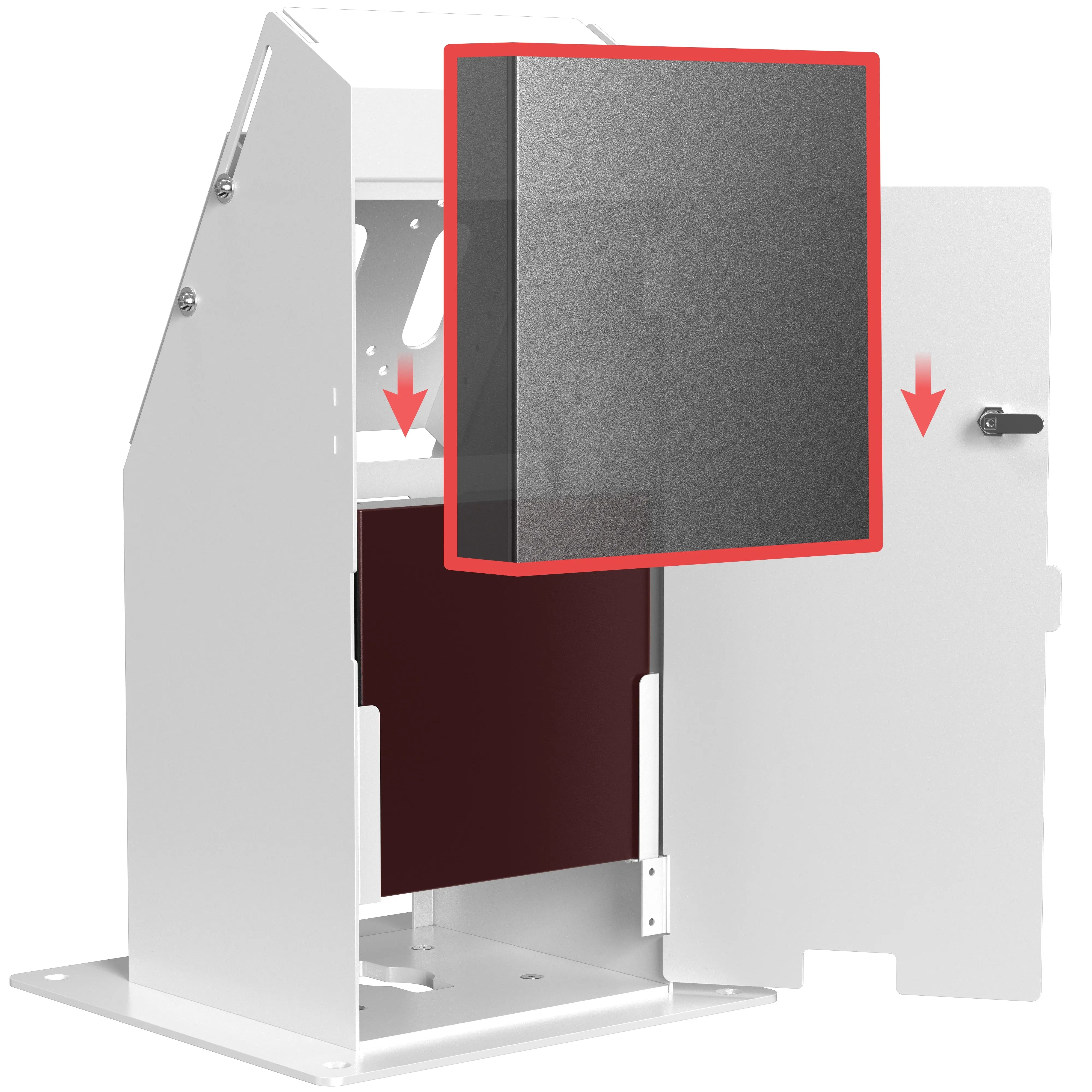 Self Service Kiosk with Printer Compartment and Storage (Black) CTA DIGITAL