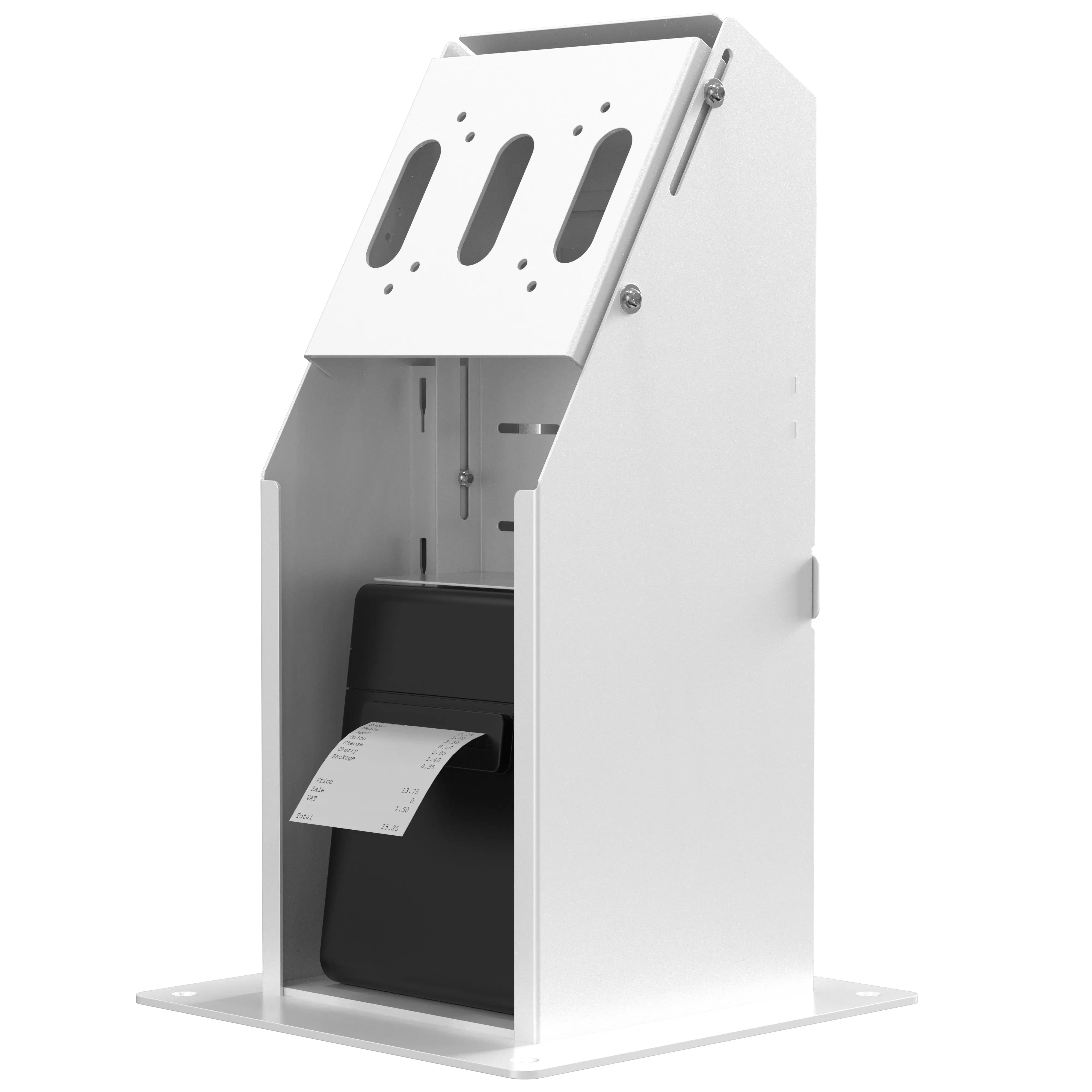 Self Service Kiosk with Printer Compartment and Storage (Black) CTA DIGITAL