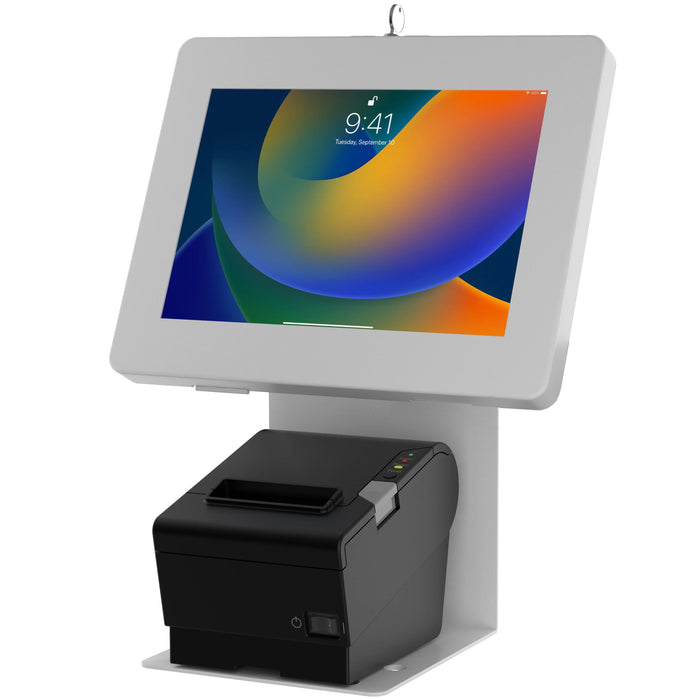 Single VESA Plate POS Station with Printer Stand, Magnetic Scanner & Card Reader Holder CTA DIGITAL