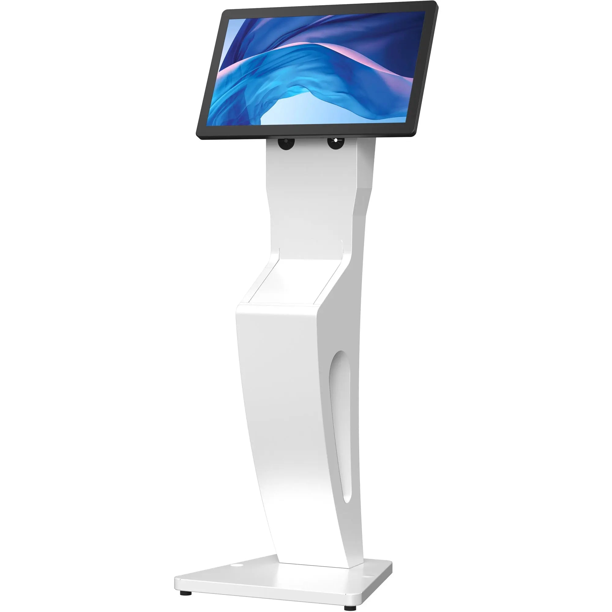 Sleek Floor Stand with Printer Slot for Touchscreen Monitors and Other Displays