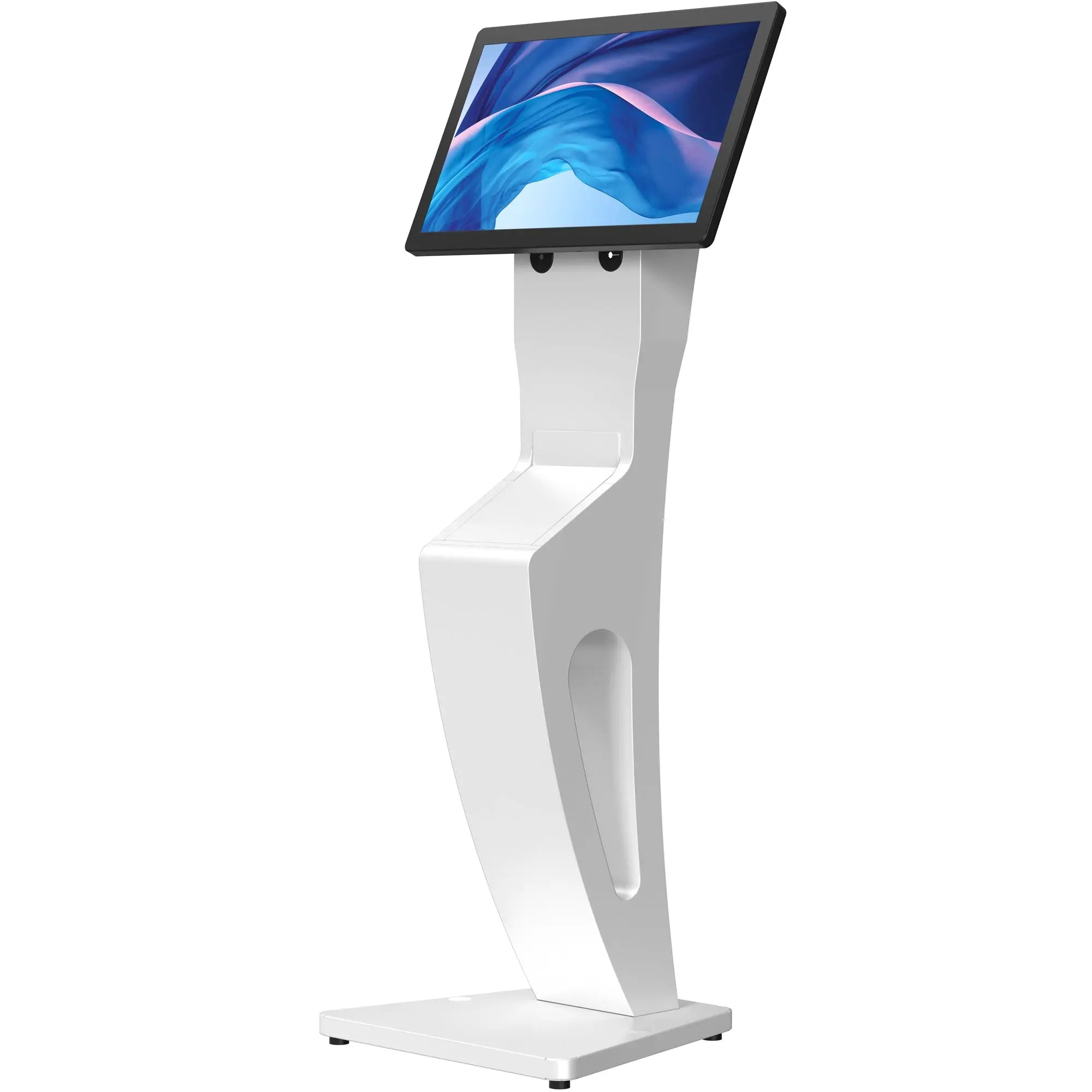 Sleek Floor Stand with Printer Slot for Touchscreen Monitors and Other Displays