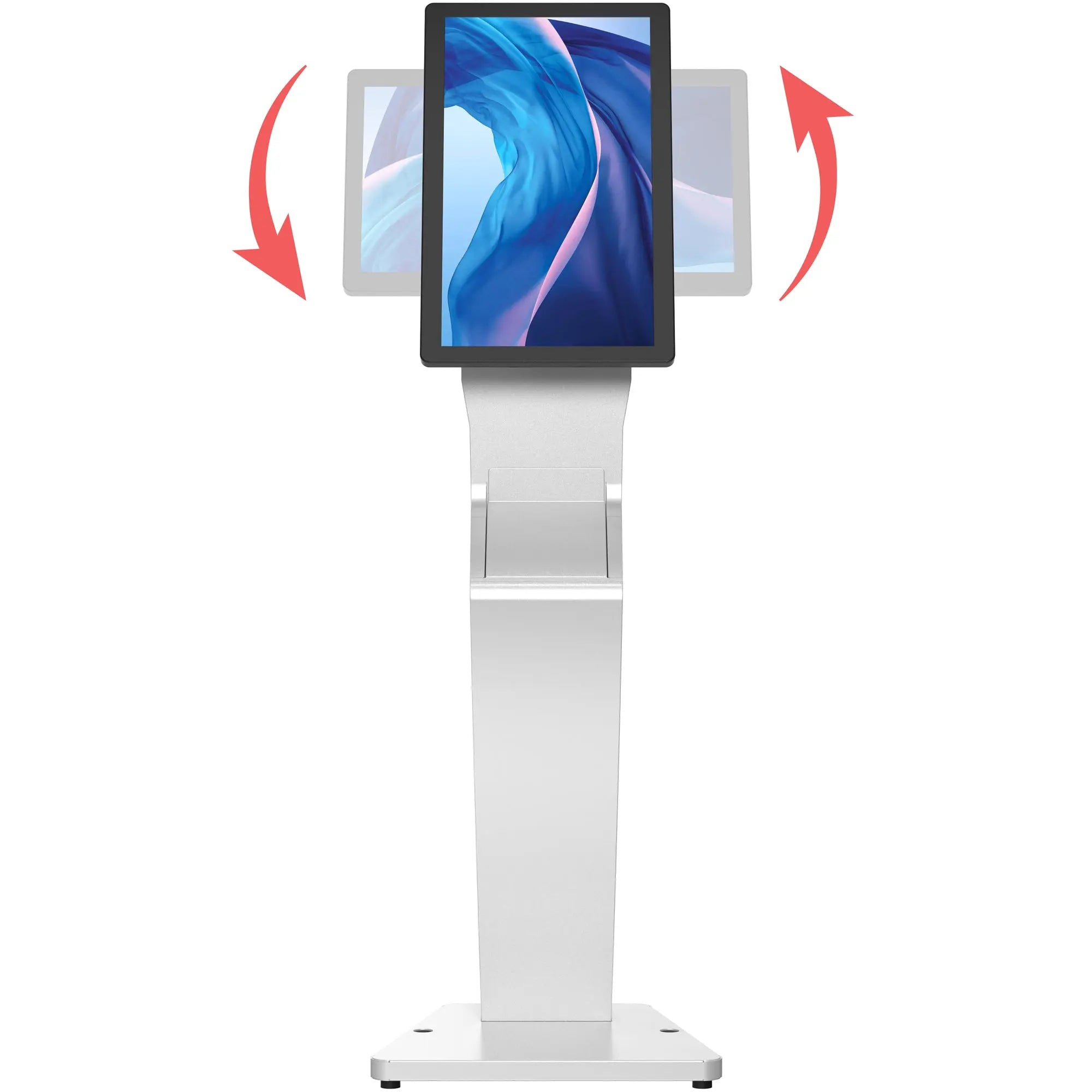 Sleek Floor Stand with Printer Slot for Touchscreen Monitors and Other Displays