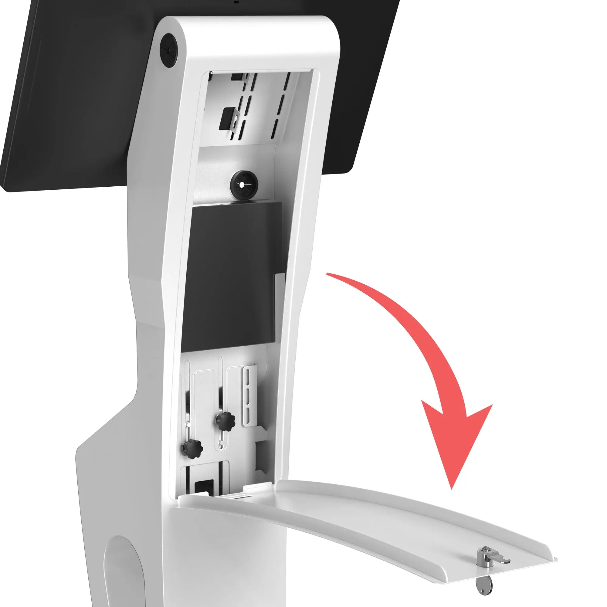 Sleek Floor Stand with Printer Slot for Touchscreen Monitors and Other Displays