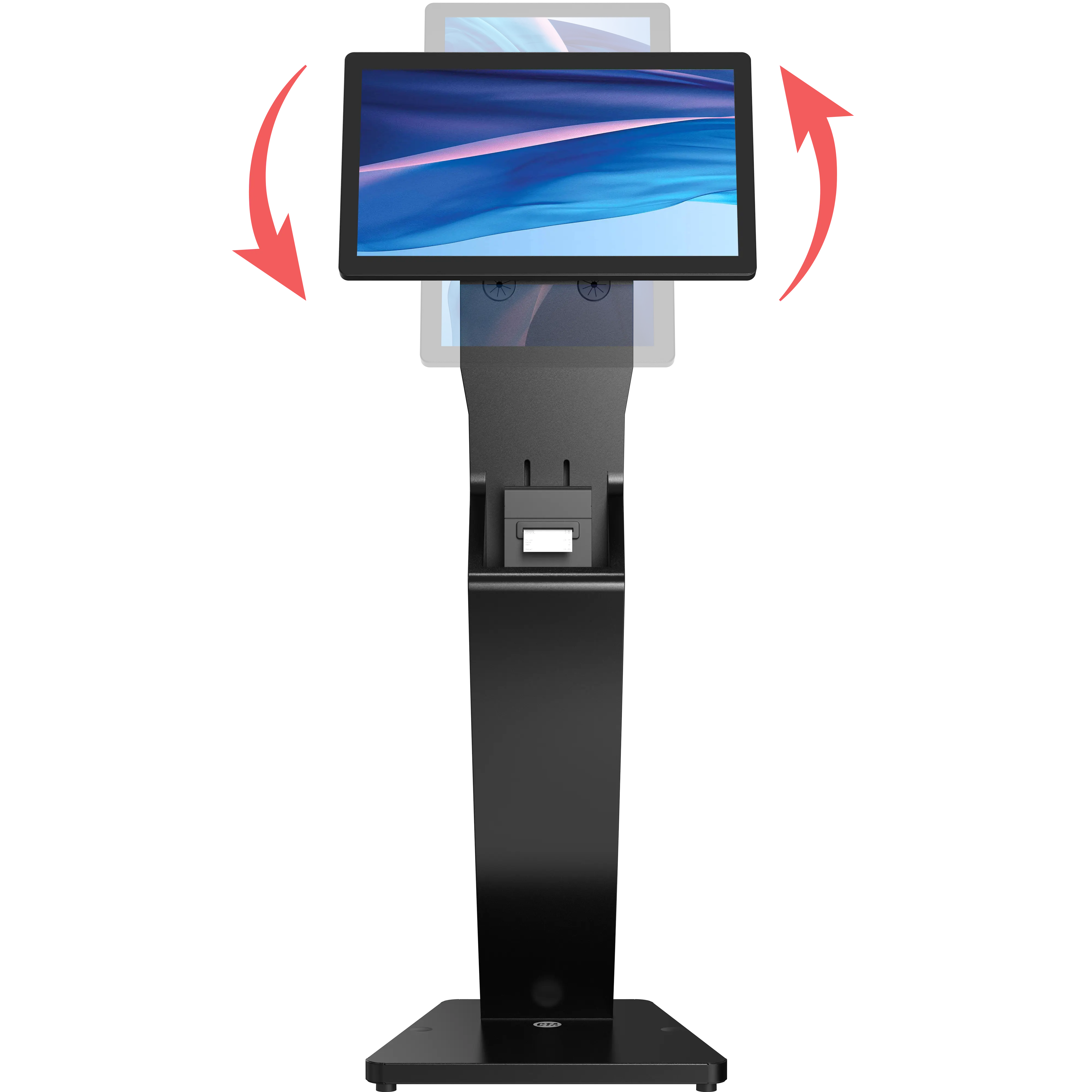 Sleek Floor Stand with Printer Slot for Touchscreen Monitors and Other Displays