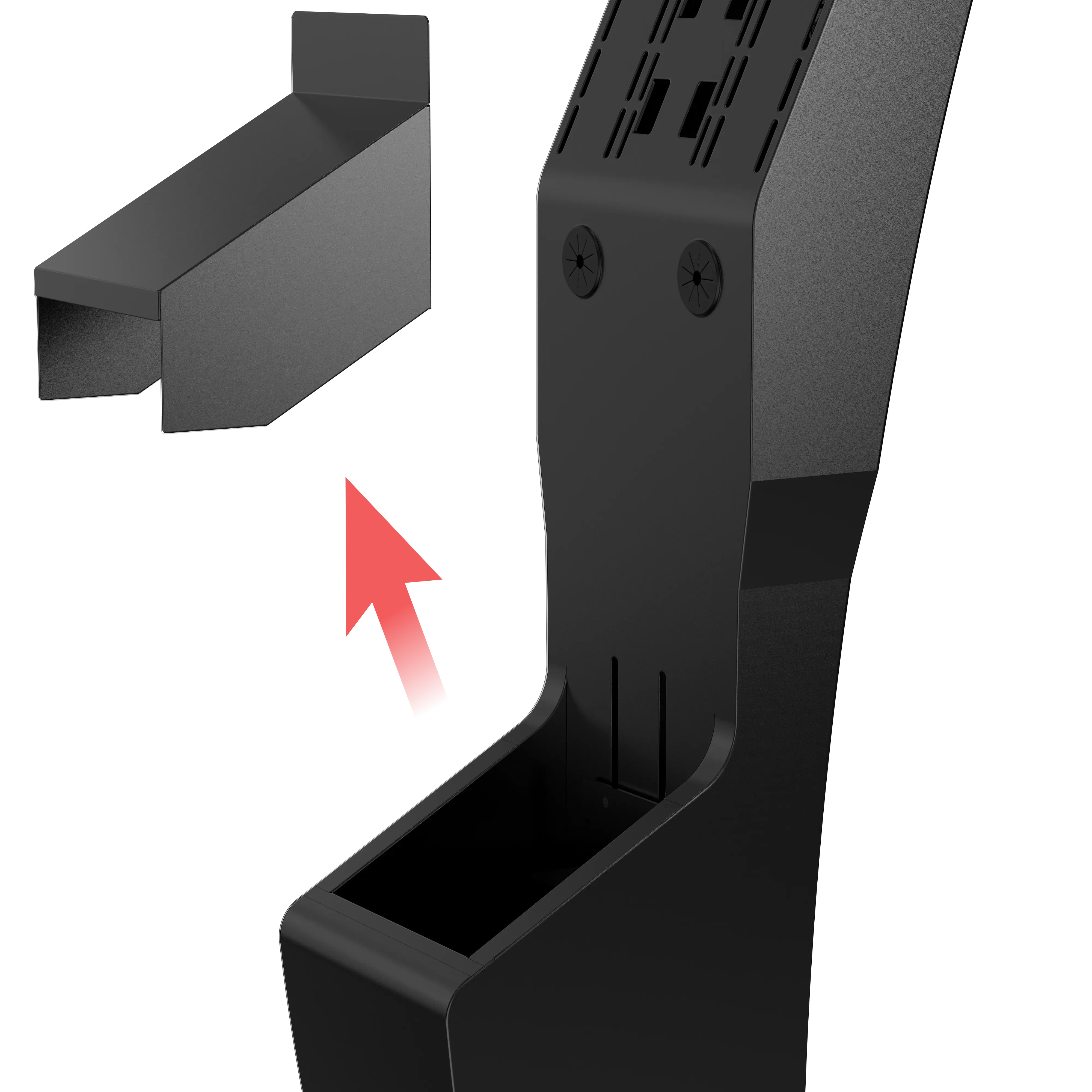 Sleek Floor Stand with Printer Slot for Touchscreen Monitors and Other Displays