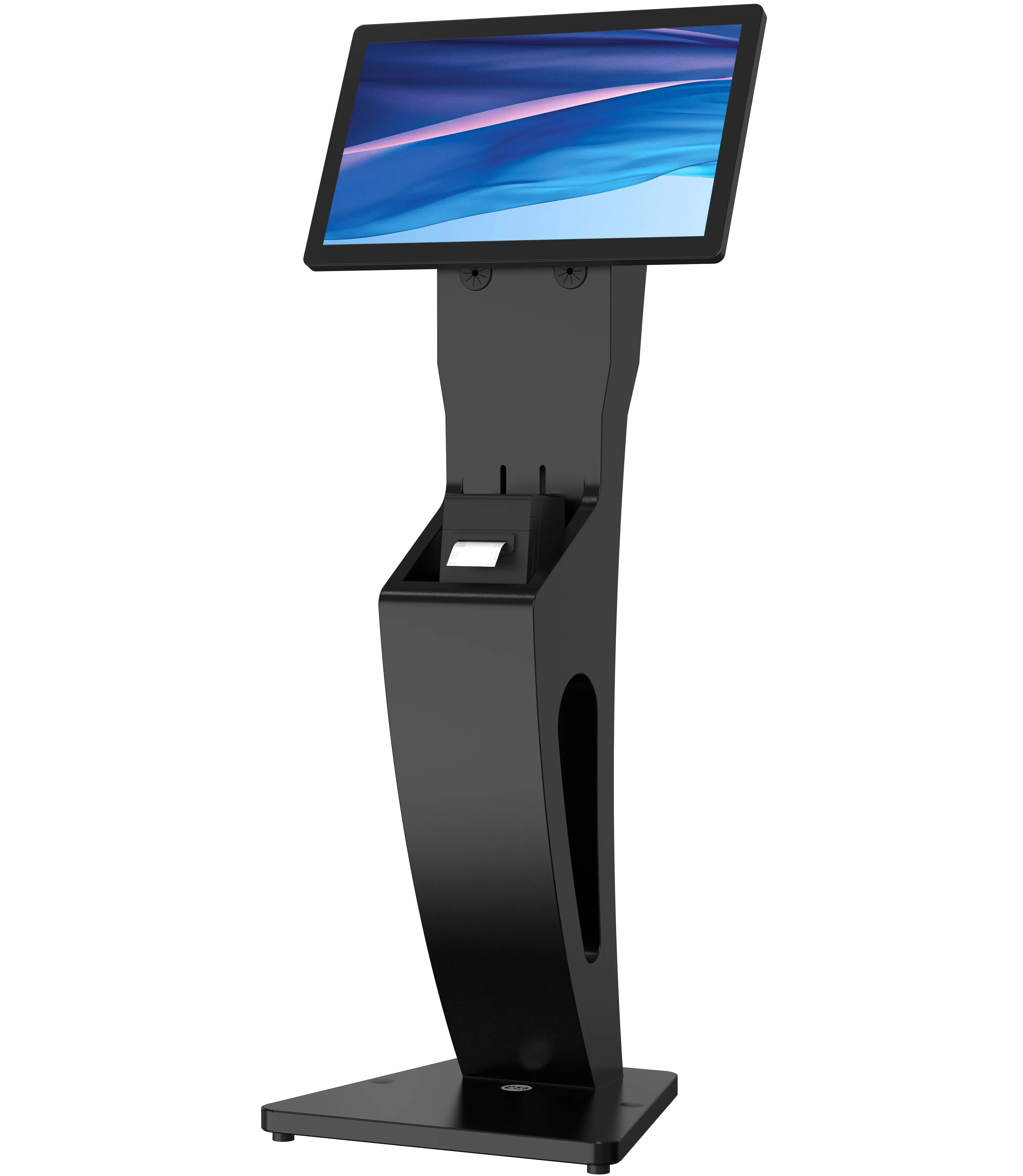 Sleek Floor Stand with Printer Slot for Touchscreen Monitors and Other Displays