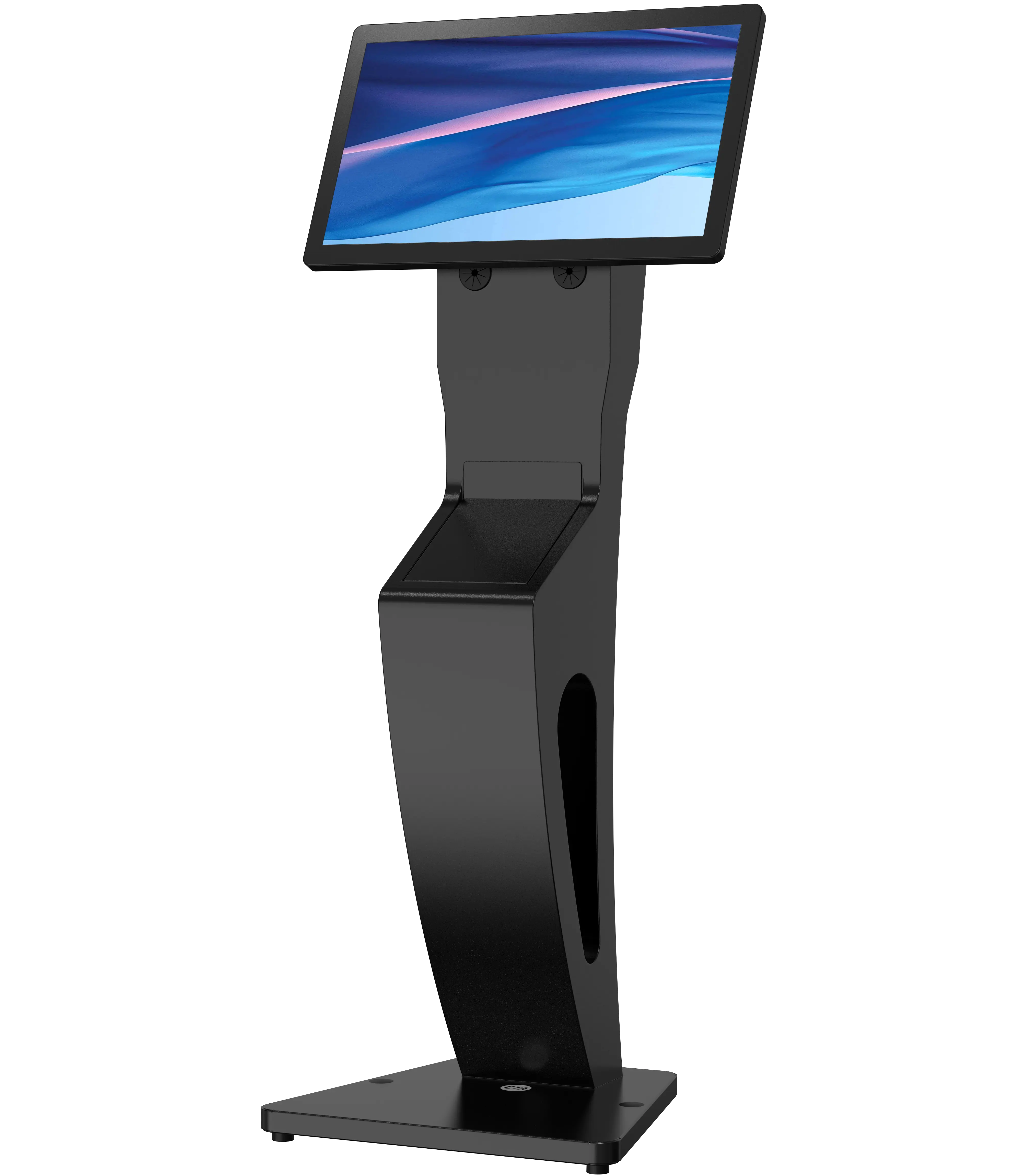 Sleek Floor Stand with Printer Slot for Touchscreen Monitors and Other Displays