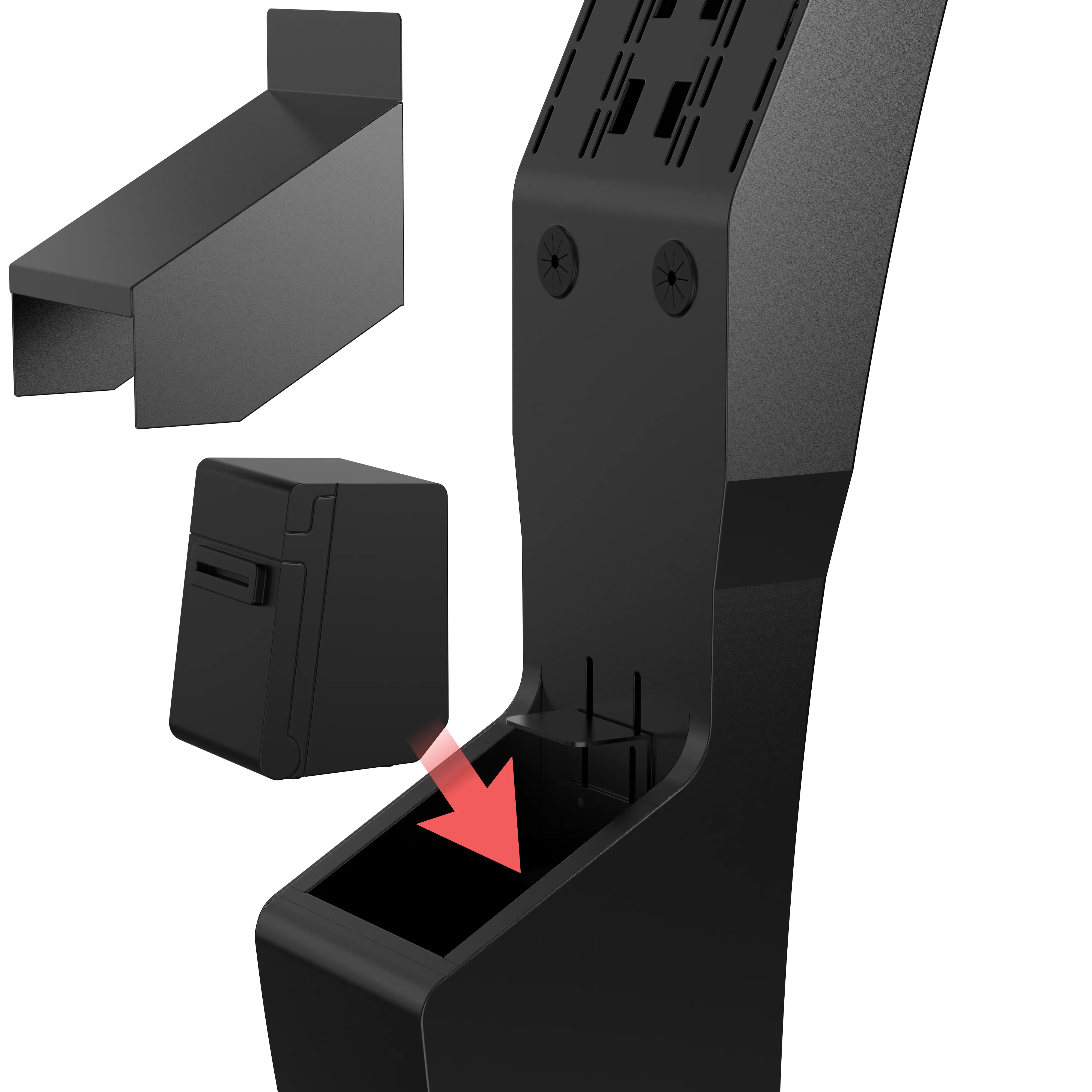 Sleek Floor Stand with Printer Slot for Touchscreen Monitors and Other Displays