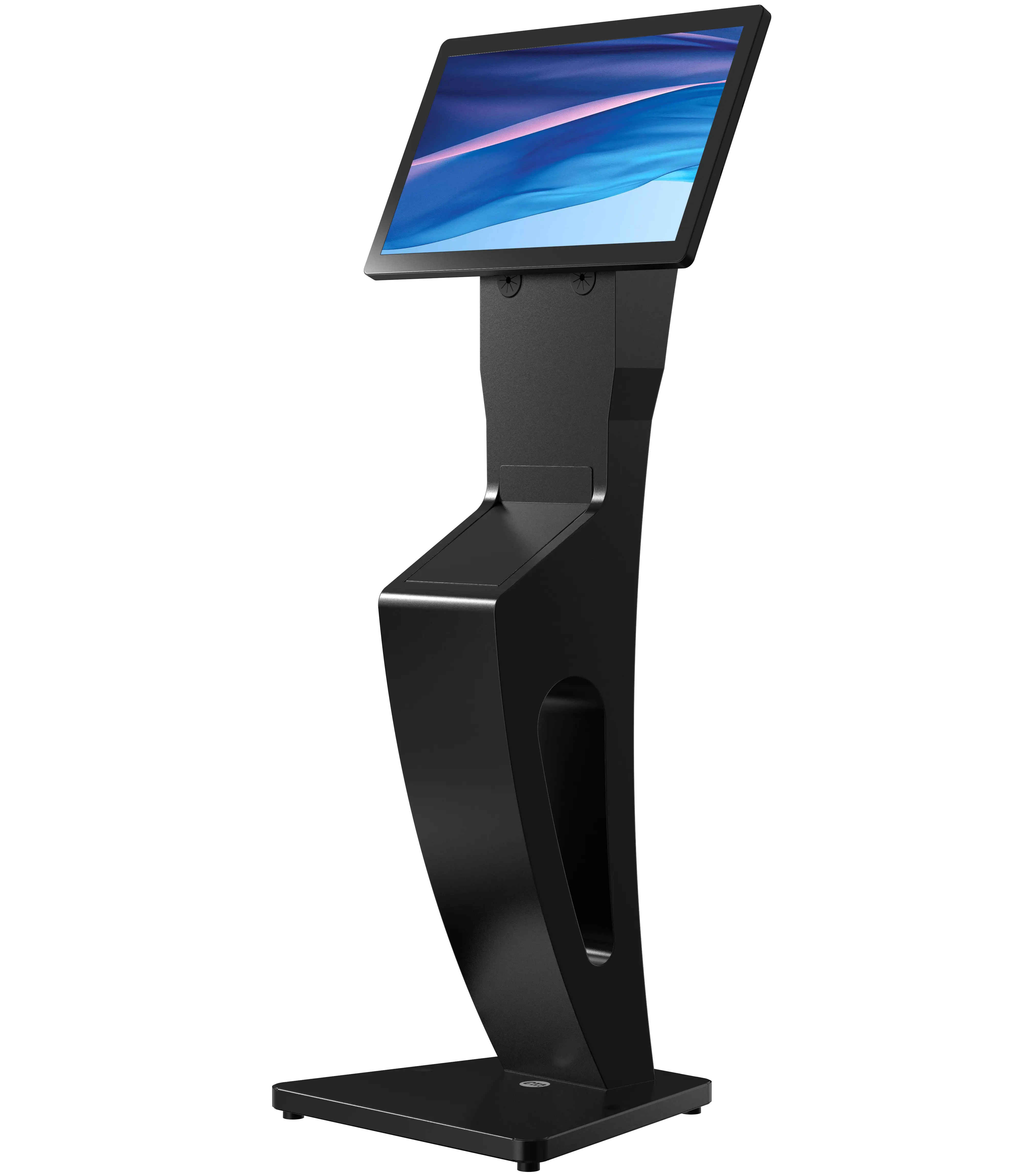 Sleek Floor Stand with Printer Slot for Touchscreen Monitors and Other Displays