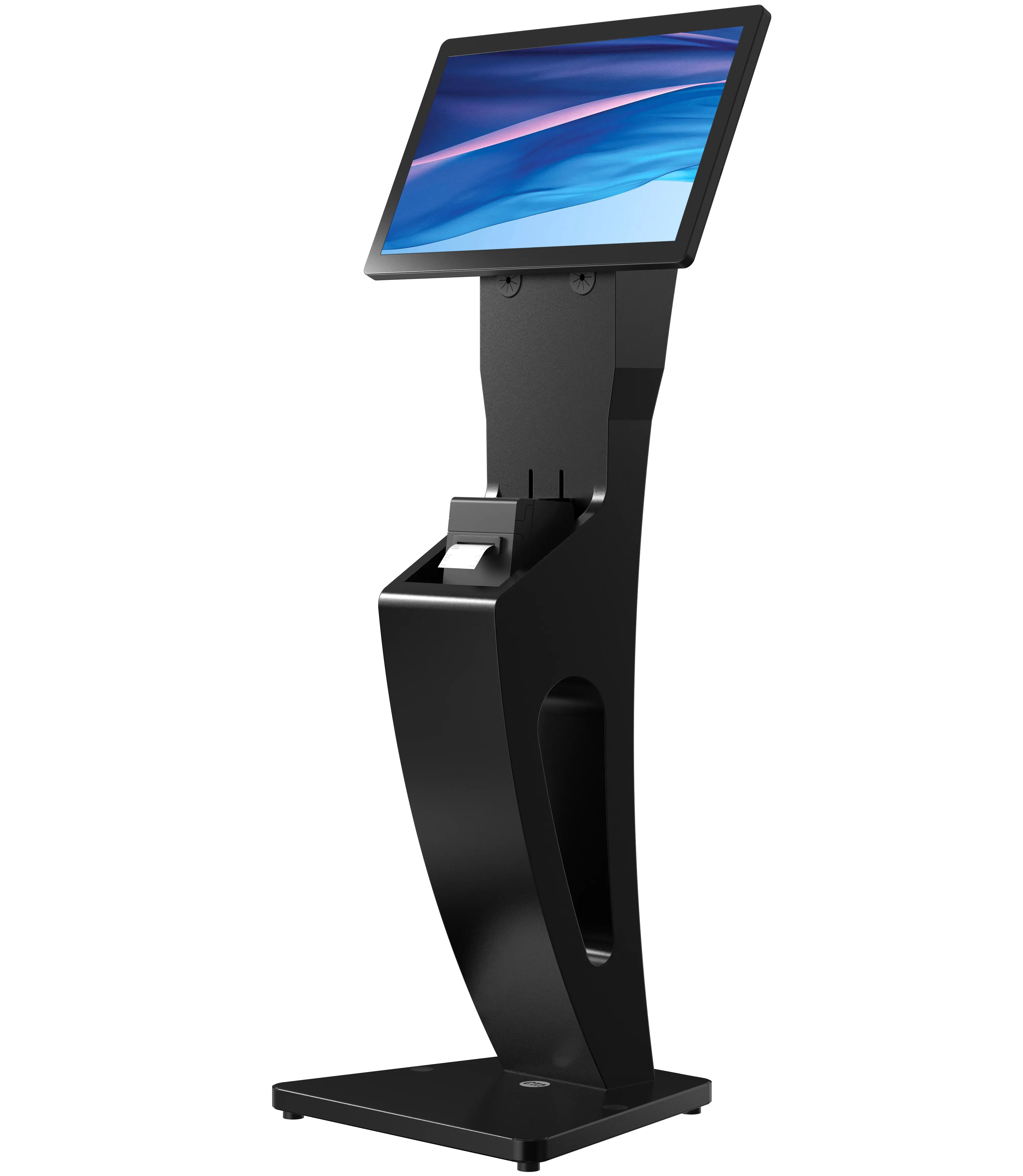 Sleek Floor Stand with Printer Slot for Touchscreen Monitors and Other Displays