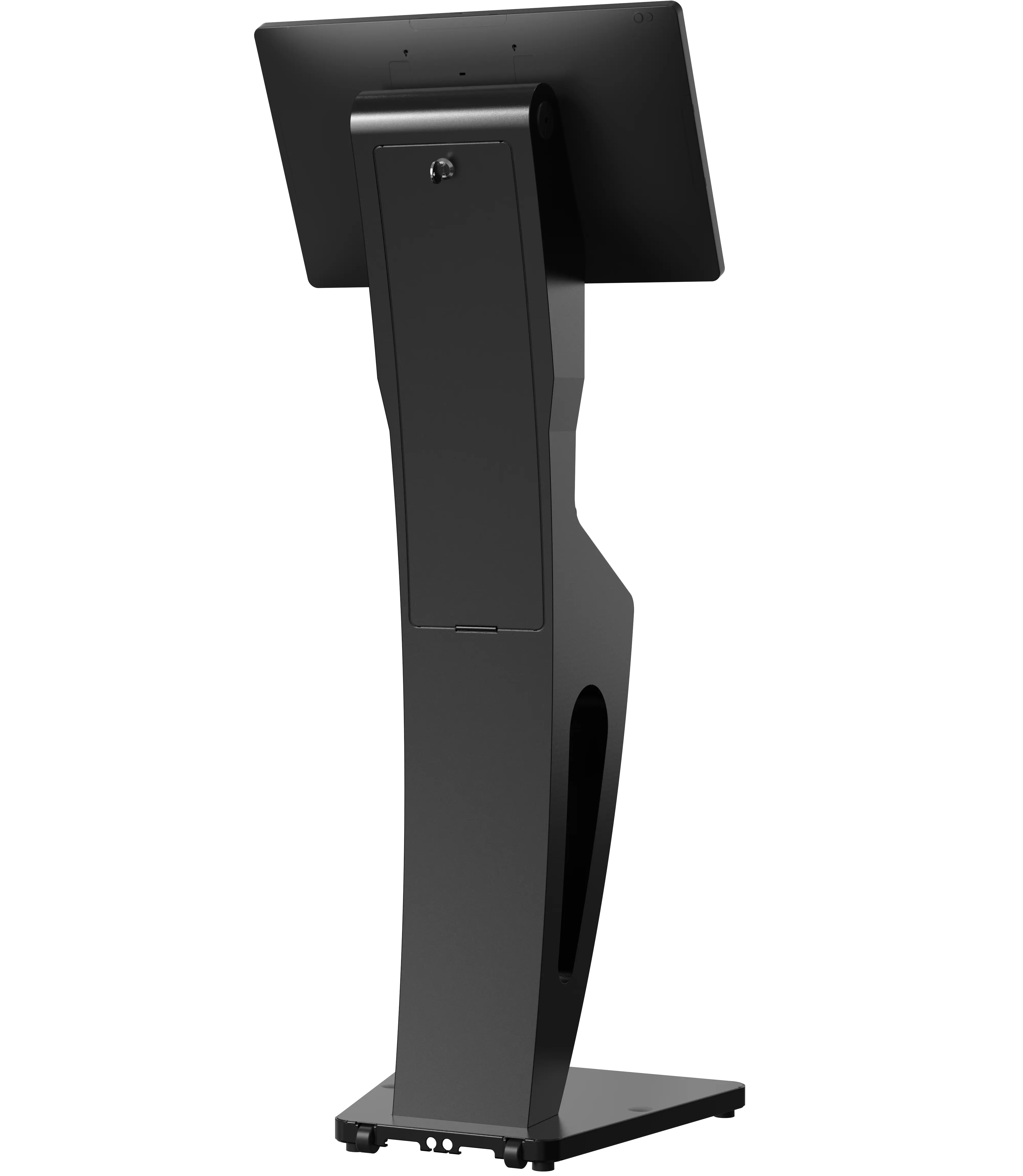 Sleek Floor Stand with Printer Slot for Touchscreen Monitors and Other Displays