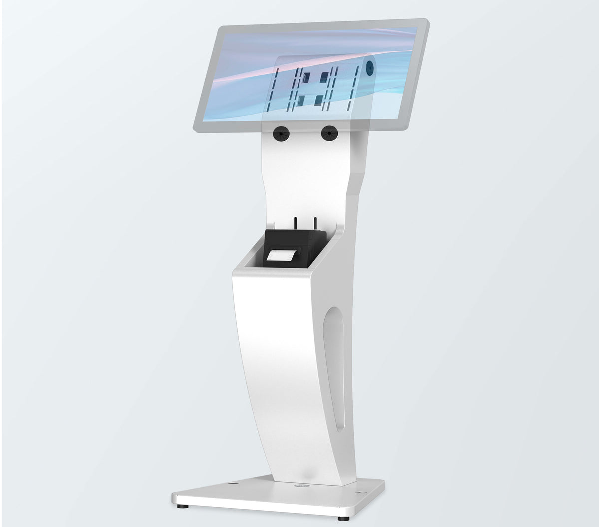 Sleek Floor Stand with Printer Slot for Touchscreen Monitors and Other Displays (White) CTA DIGITAL