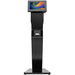Sleek Floor Stand with Printer Slot, Security Enclosure and Integrated Honeywell 2D Scanner (White) CTA DIGITAL