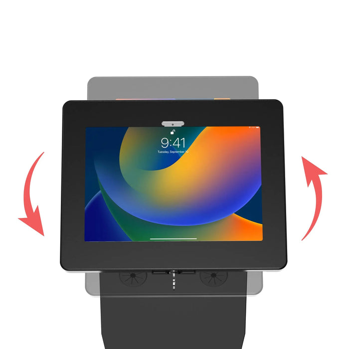 Sleek Floor Stand with Printer Slot, Security Enclosure and Integrated Honeywell 2D Scanner (White) CTA DIGITAL