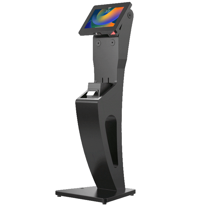 Sleek Floor Stand with Printer Slot, Security Enclosure and Integrated Honeywell 2D Scanner CTA DIGITAL