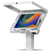 Sleek Rotating Desk Mount with Security Enclosure and Integrated Honeywell 2D Scanner (White) CTA DIGITAL