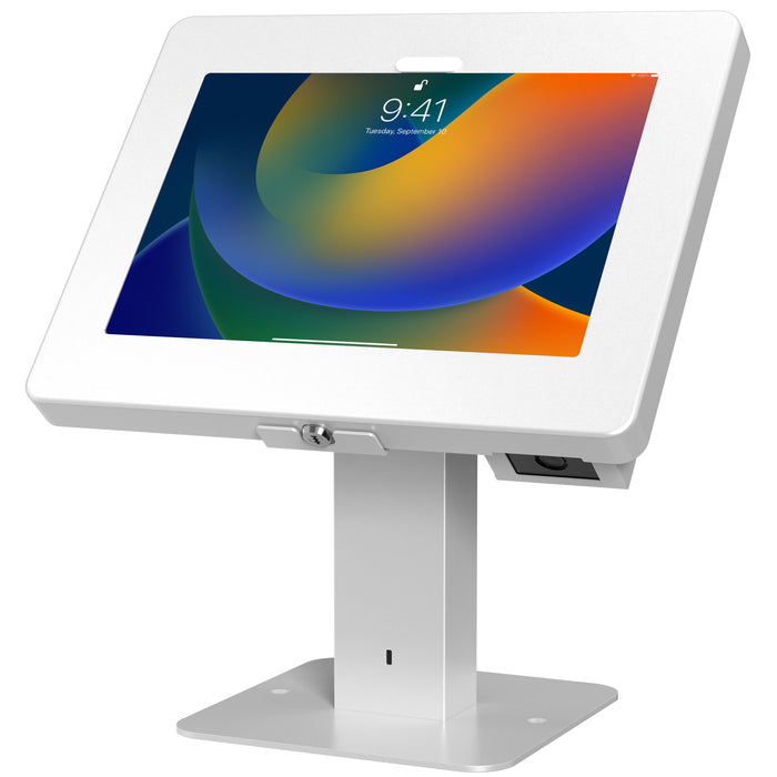 Sleek Rotating Desk Mount with Security Enclosure and Integrated Honeywell 2D Scanner CTA DIGITAL