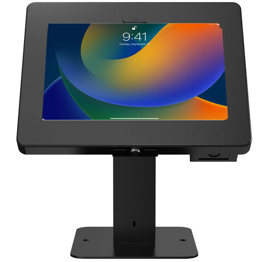 Sleek Rotating Desk Mount with Security Enclosure and Integrated Honeywell 2D Scanner (White) CTA DIGITAL