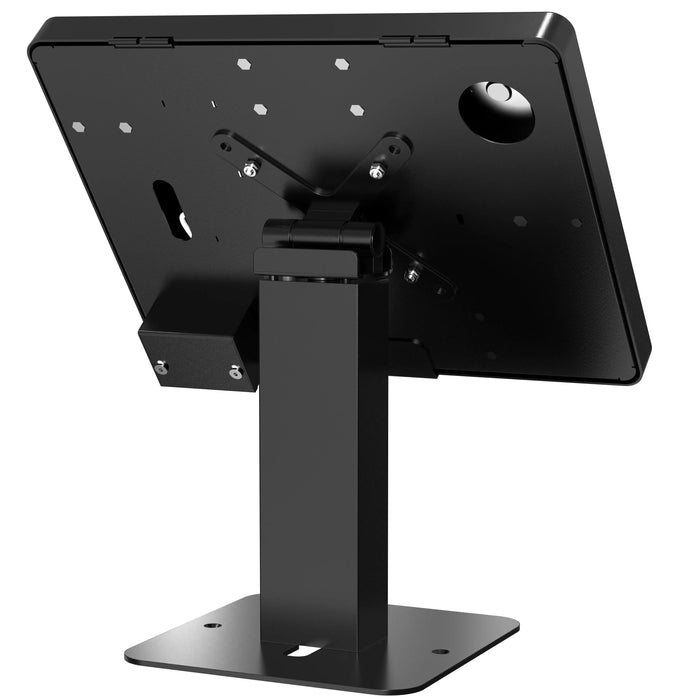 Sleek Rotating Desk Mount with Security Enclosure and Integrated Honeywell 2D Scanner (White) CTA DIGITAL