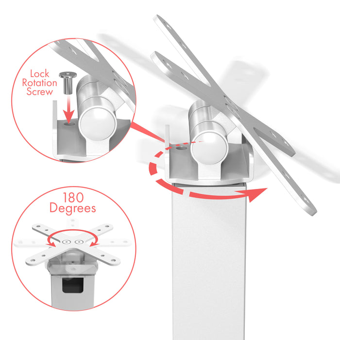 Sleek Rotating Desk Mount with Security Enclosure for 9-11" Tablets (White) CTA DIGITAL