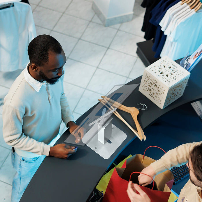 Sleek Rotating Desk Mount with Security Enclosure for 9-11" Tablets (White) CTA DIGITAL