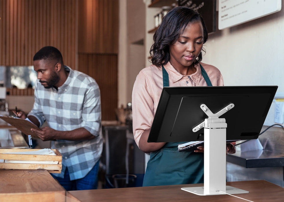 Sleek Rotating Desk Mount with Security Enclosure for 9-11" Tablets (White) CTA DIGITAL