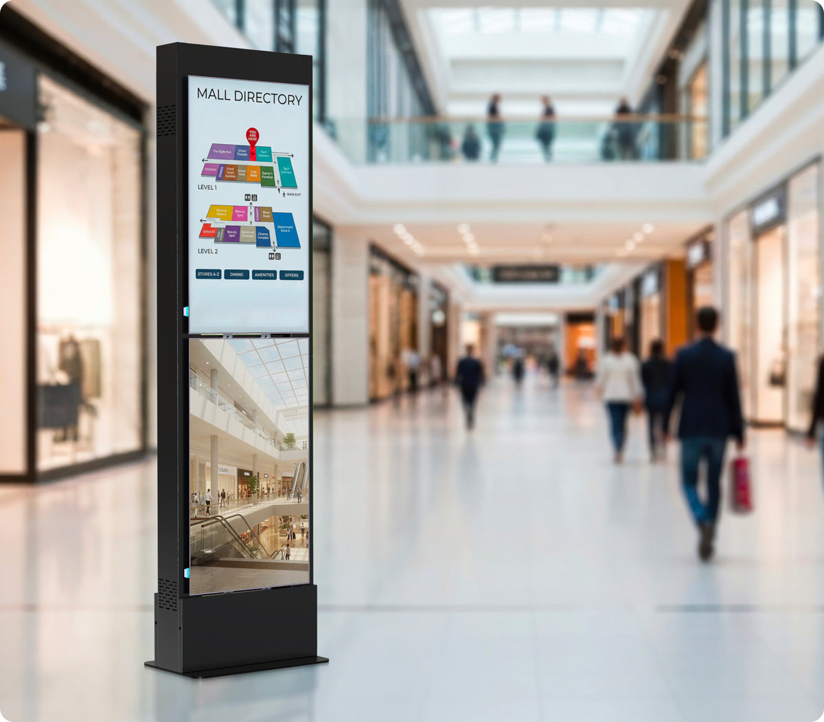 Free-standing Modular Mount Four Display Kiosk