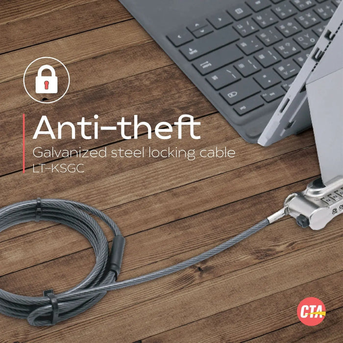 Kickstand Security Grip Cable for Surface Pro and Other Laptop/Tablet Hybrids CTA DIGITAL