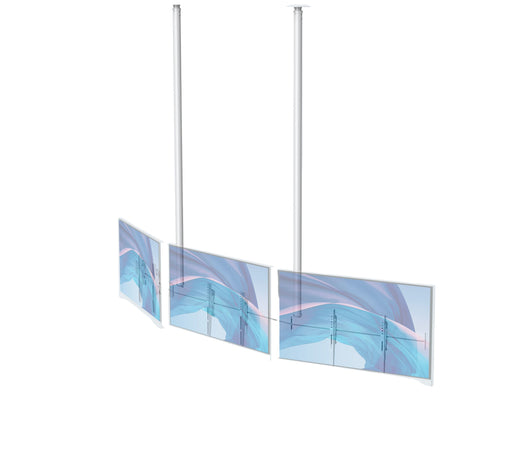 Triple Screen Dual Pole Ceiling Mount with 2 Columns of 7Ft Unistrut CTA DIGITAL