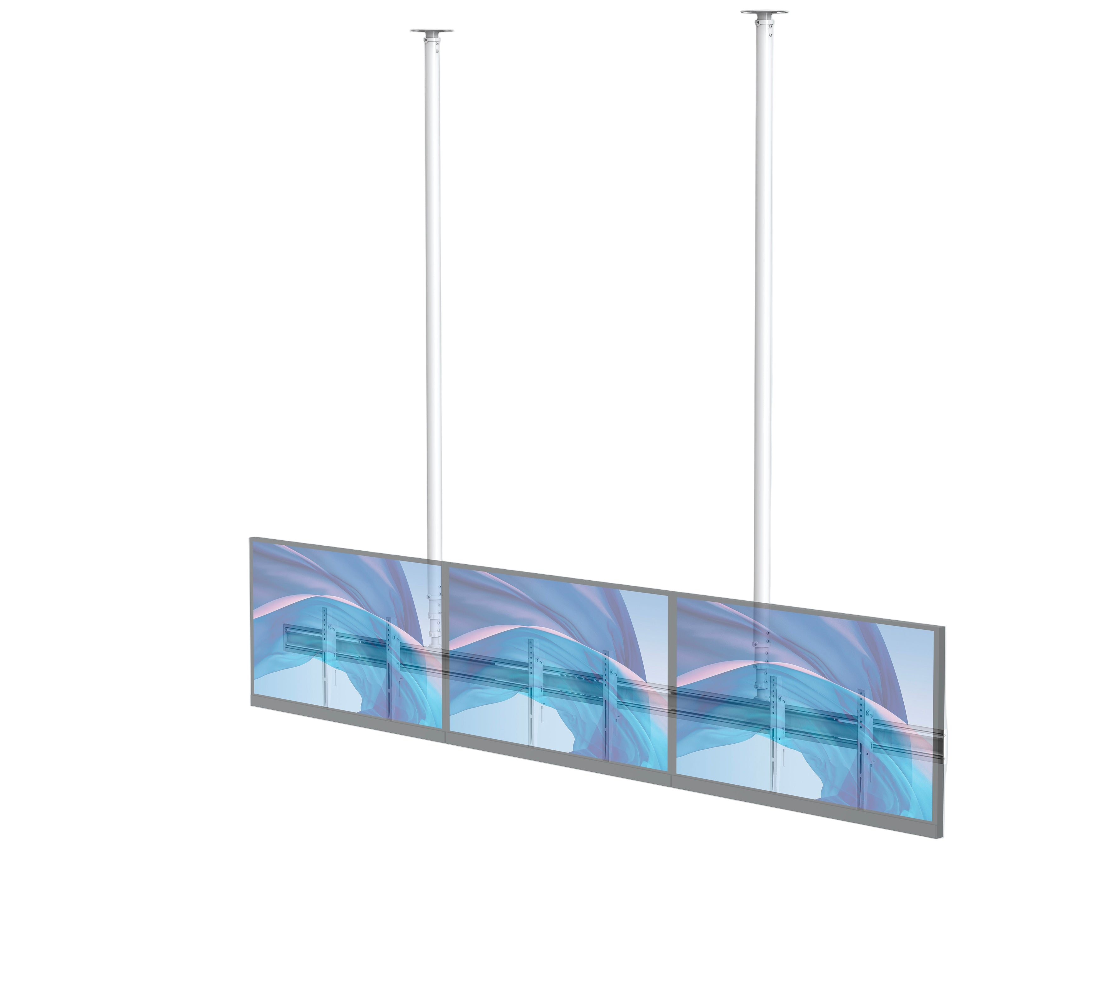 Triple Screen Telescoping Ceiling  Dual Pole Mount