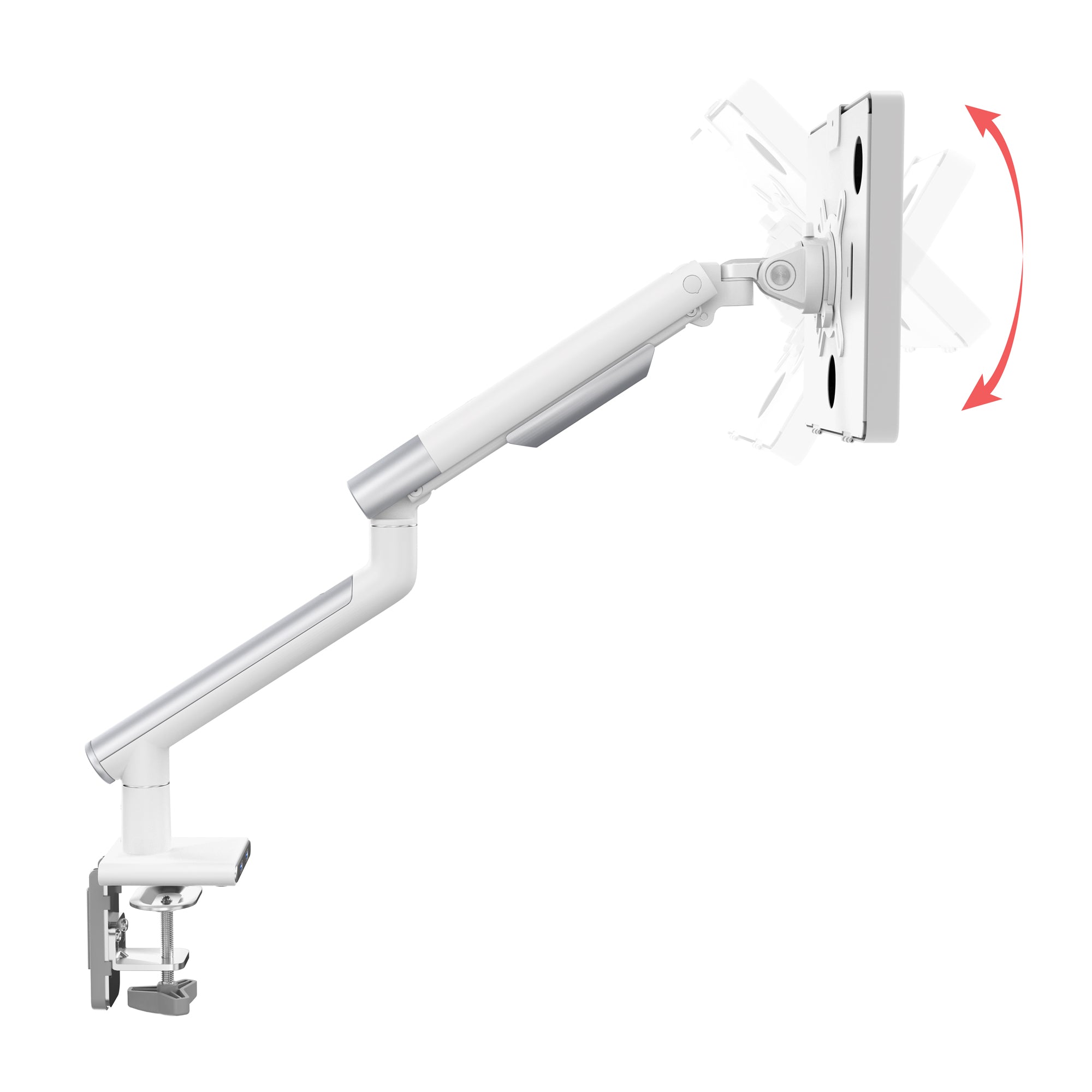 Slim Spring Arm Mount w/ USB Ports and Universal Security Enclosure for Medium Size Tablets