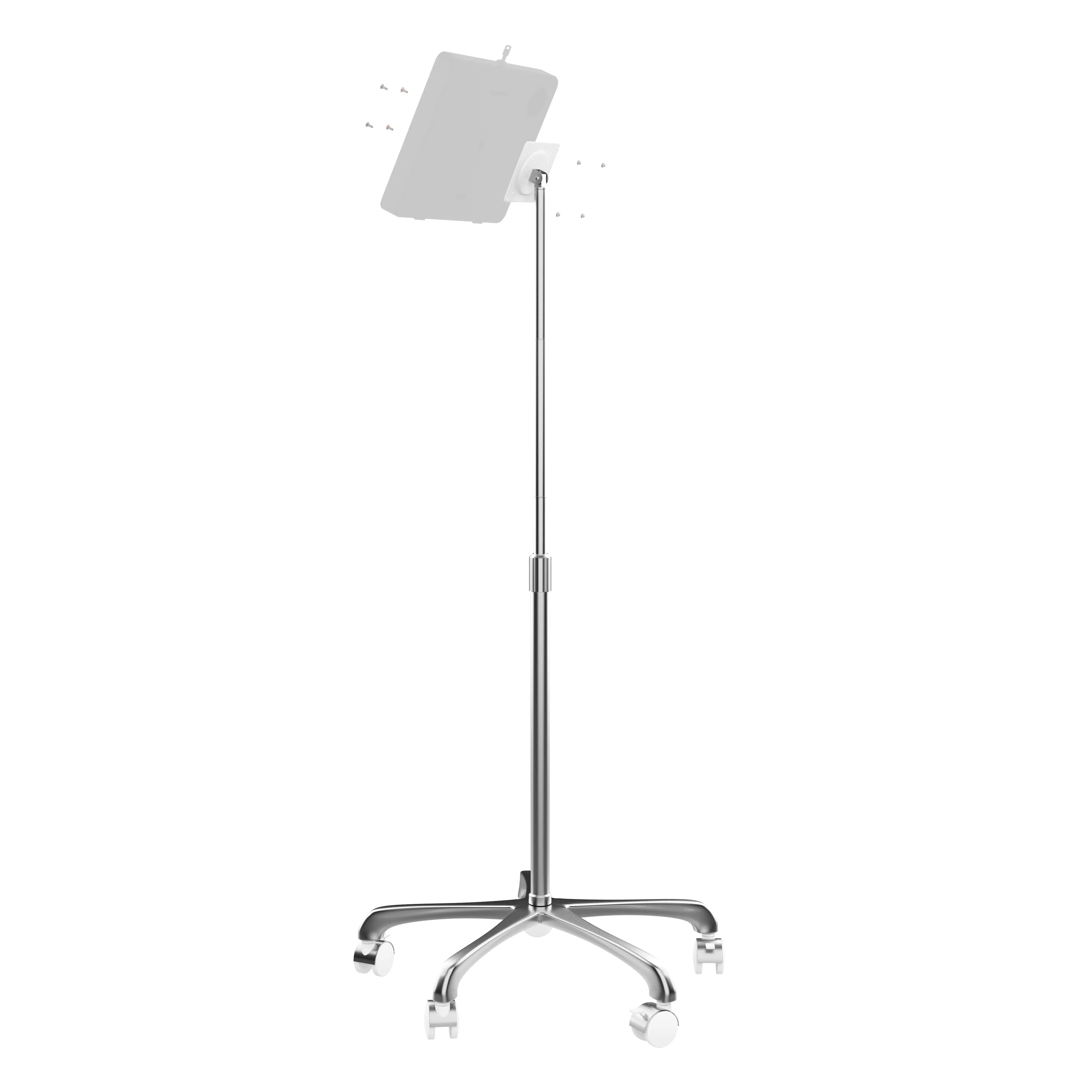 VESA-Compatible Heavy-Duty Height-Adjustable Rolling Floor Stand