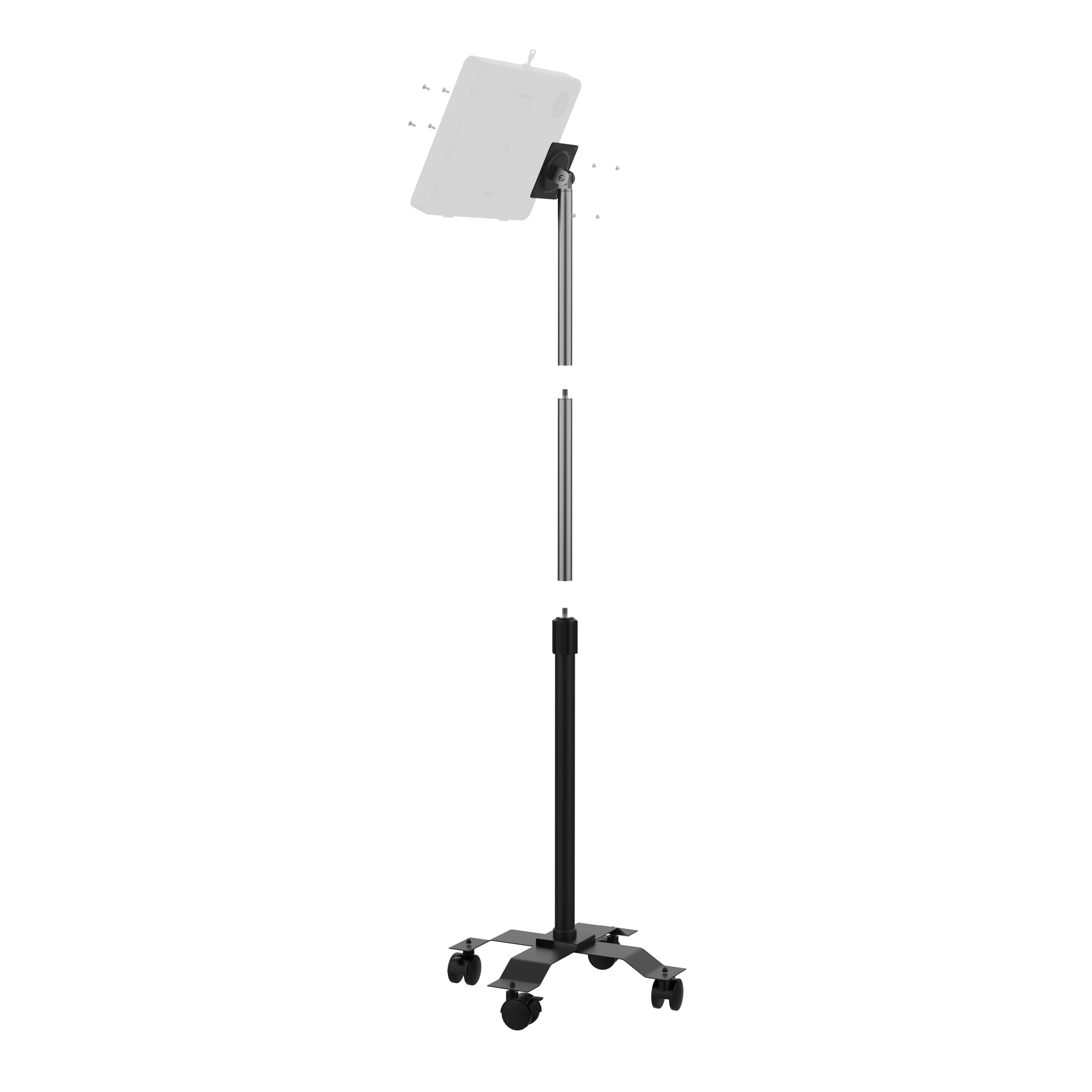 VESA-Compatible, Height-Adjustable Rolling Floor Stand