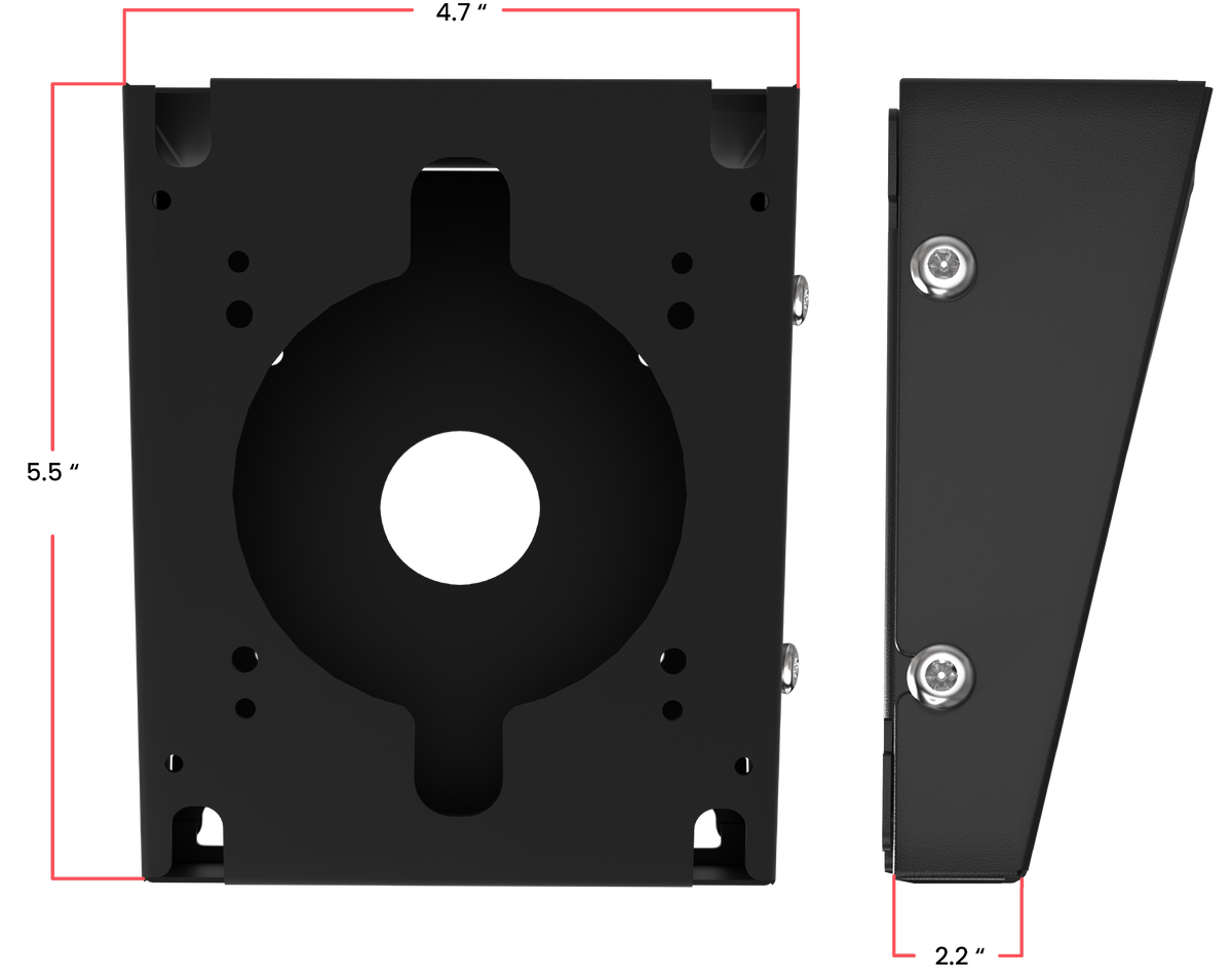 Premium Double VESA Wedge and Outlet / PoE Cover