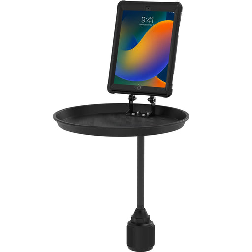 Vehicle Cup Holder Mount w/ Tray and Splash-Proof Magnetic Case for iPad 7-9th Gen, iPad Air 3, iPad Pro 10.5″ CTA DIGITAL