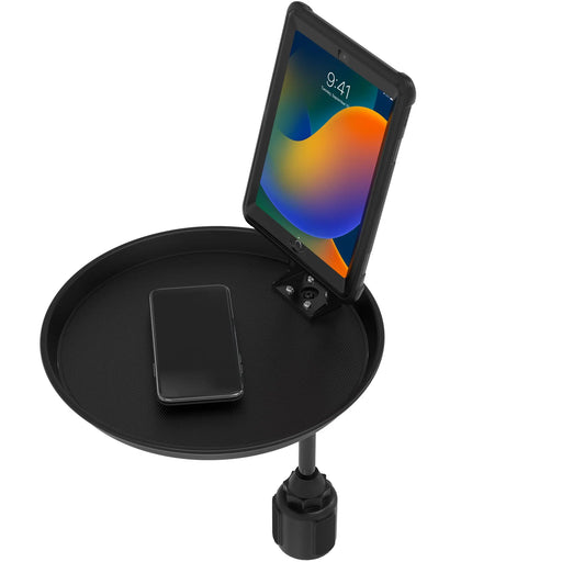 Vehicle Cup Holder Mount w/ Tray and Splash-Proof Magnetic Case for iPad 7-9th Gen, iPad Air 3, iPad Pro 10.5″ CTA DIGITAL