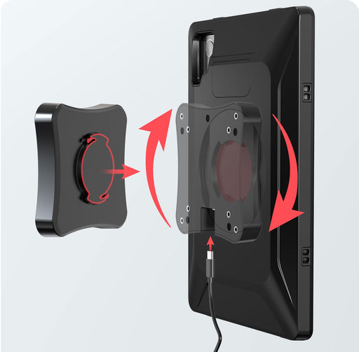 VersaGuard Twist Lock Protective Tablet Case and Dock with Wireless Inductive Charging for Lenovo K11 CTA DIGITAL