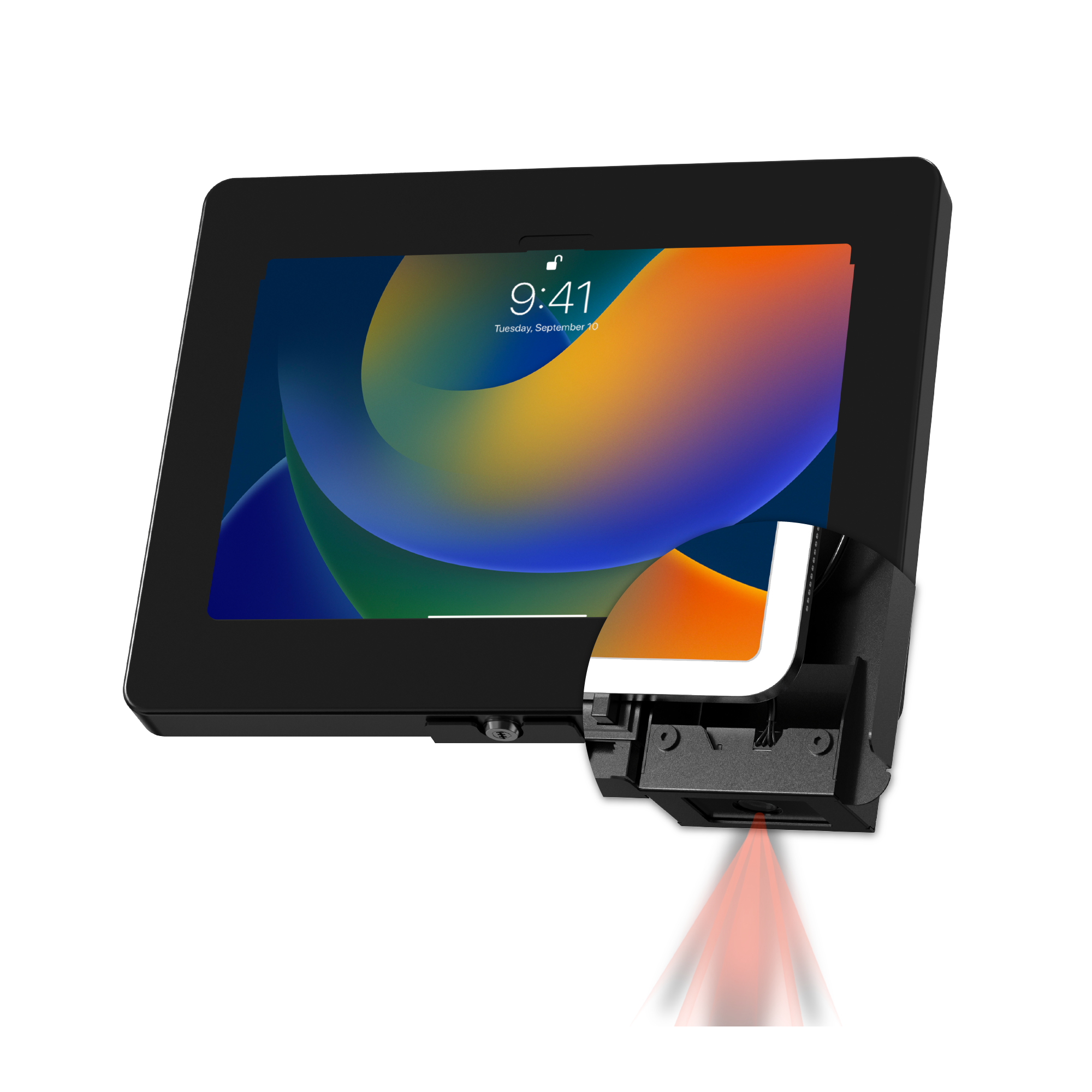 Wall Mount with Security Enclosure and Integrated Honeywell 2D Scanner (Black) CTA DIGITAL