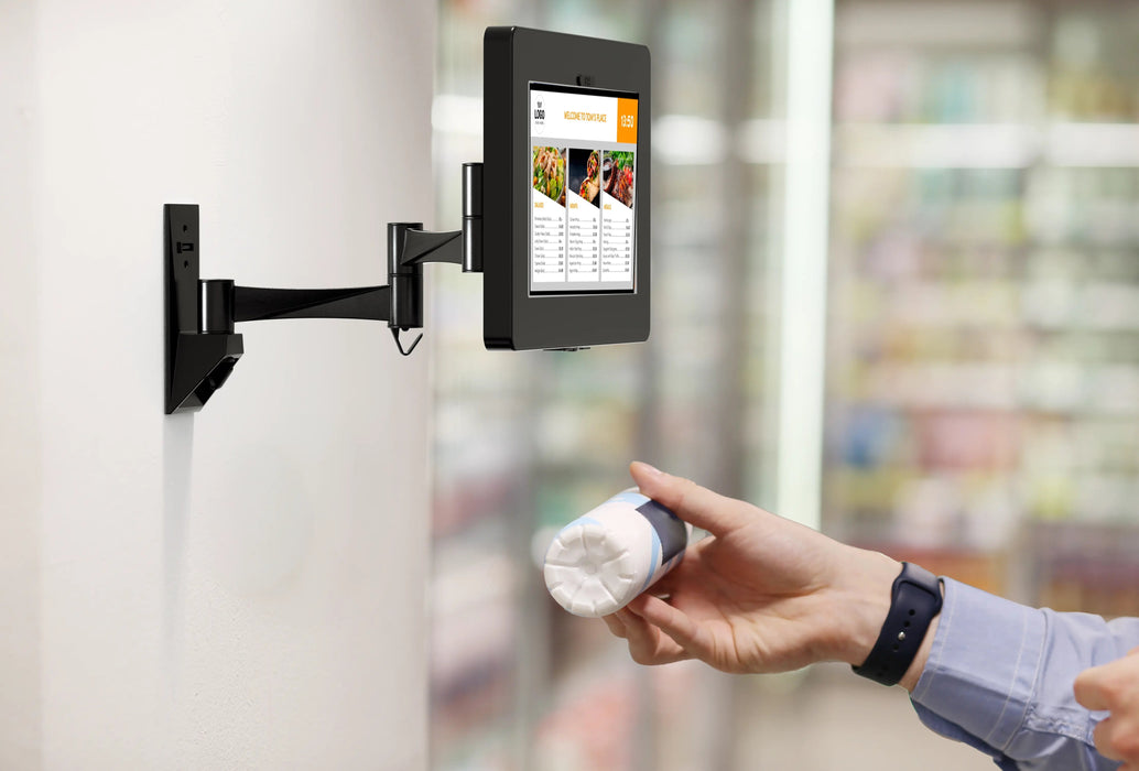 Wall Mount with Security Enclosure and Integrated Honeywell 2D Scanner (Black) CTA DIGITAL