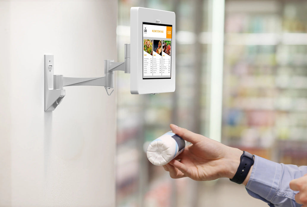 Wall Mount with Security Enclosure and Integrated Honeywell 2D Scanner (Black) CTA DIGITAL