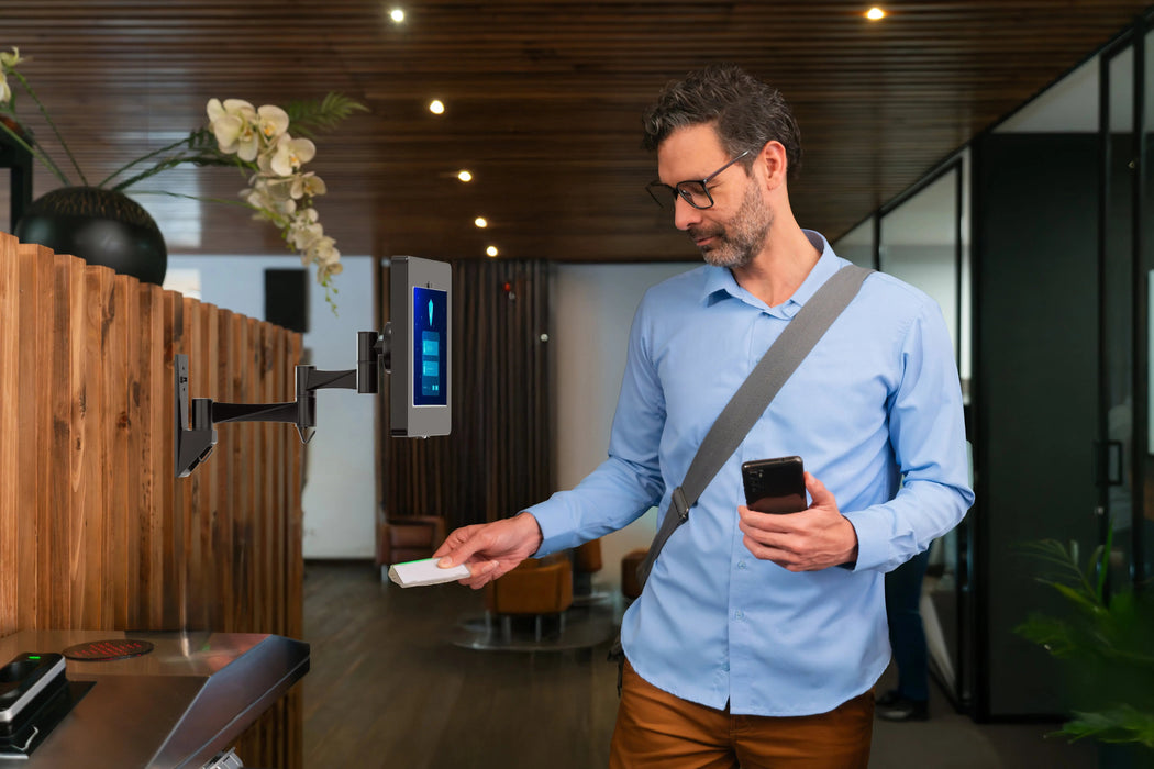 Wall Mount with Security Enclosure and Integrated Honeywell 2D Scanner (Black) CTA DIGITAL