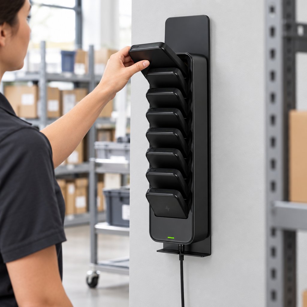 8-Bay Inductive Battery & POGO Charging Station — Hero mobile