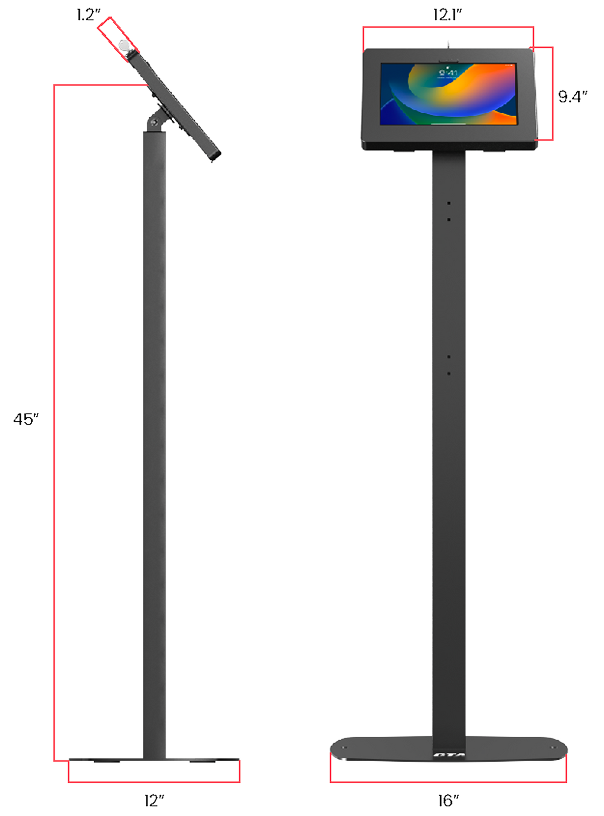 Premium Thin Profile Floor Stand with Security Enclosure