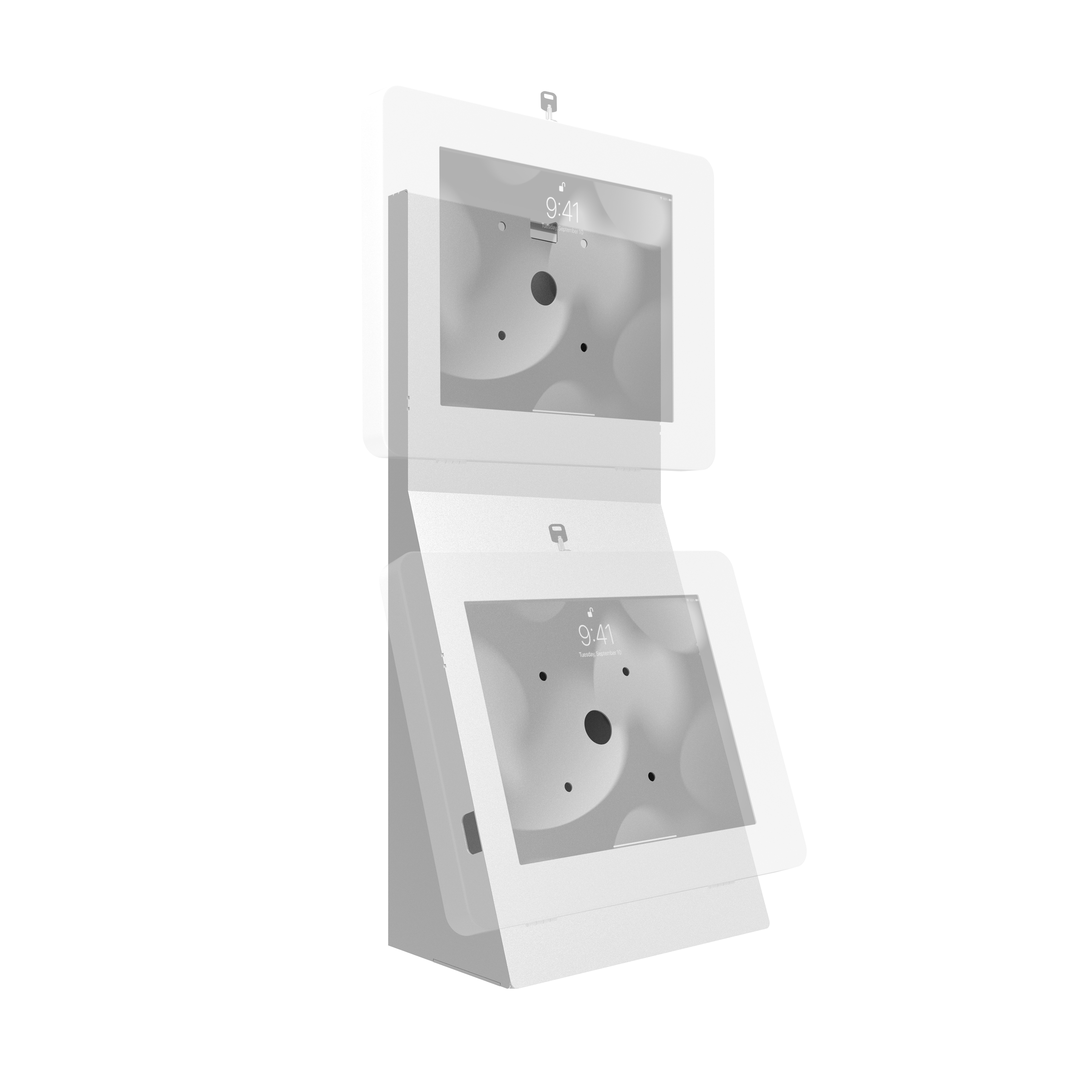 Dual Security Enclosure Desk Mount w/ Storage Compartment for iPad Air 11 inch - M2 (2024), iPad Pro 11 inch - M4 (2024) & more