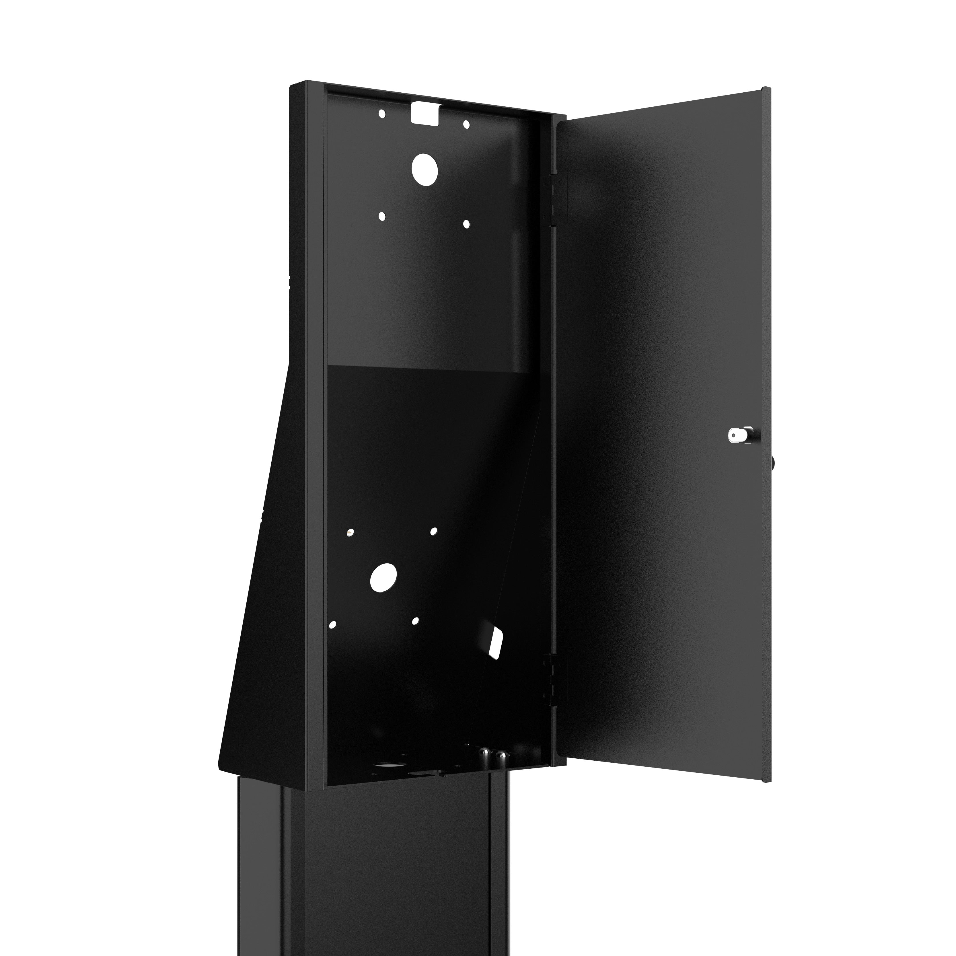 Dual Universal Security Enclosure Desk Mount w/ Storage Compartment (Black)