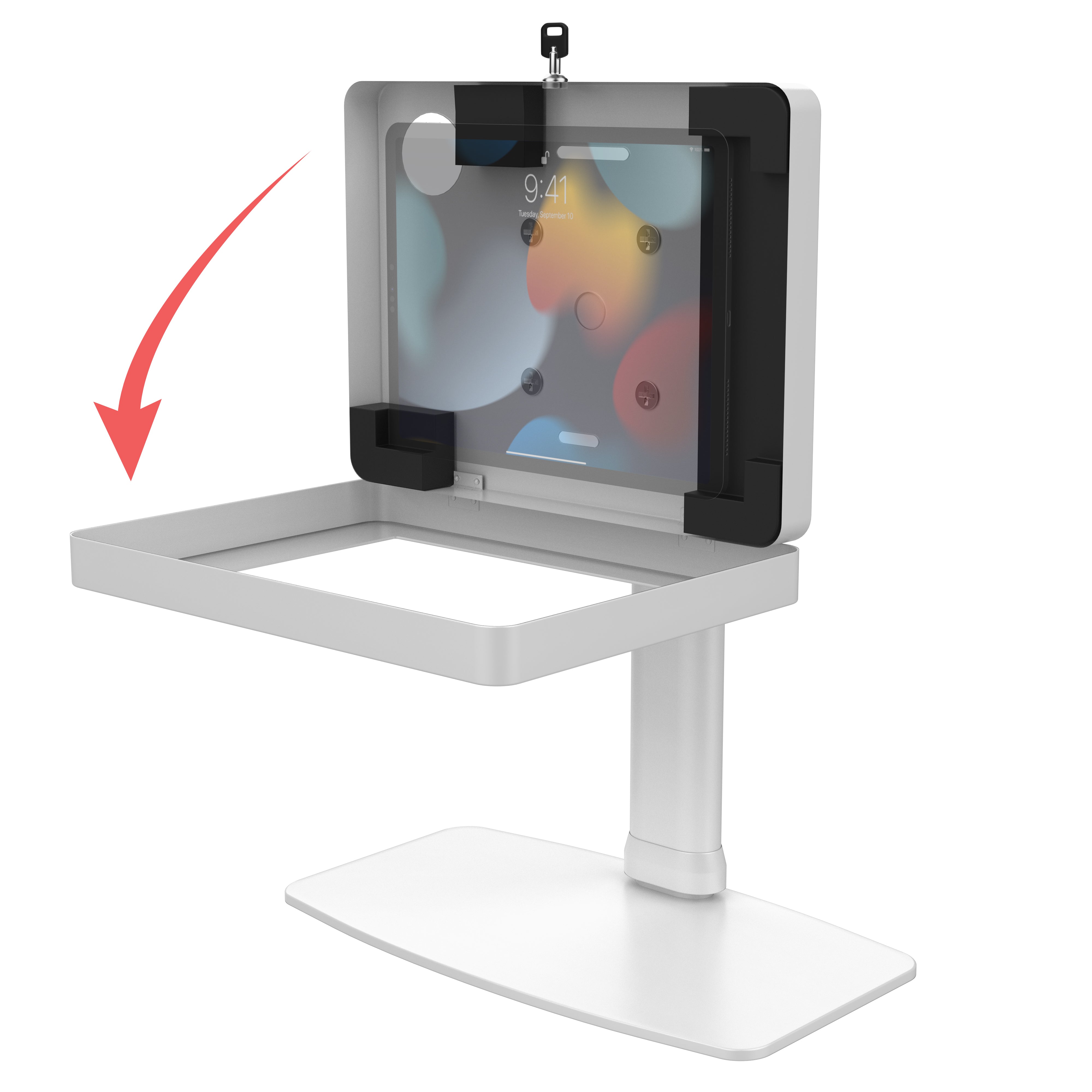 Adjustable VESA Compatible Desk Mount w/ Security Enclosure for iPad Air 11 inch - M2 (2024), iPad Pro 11 inch - M4 (2024) and more