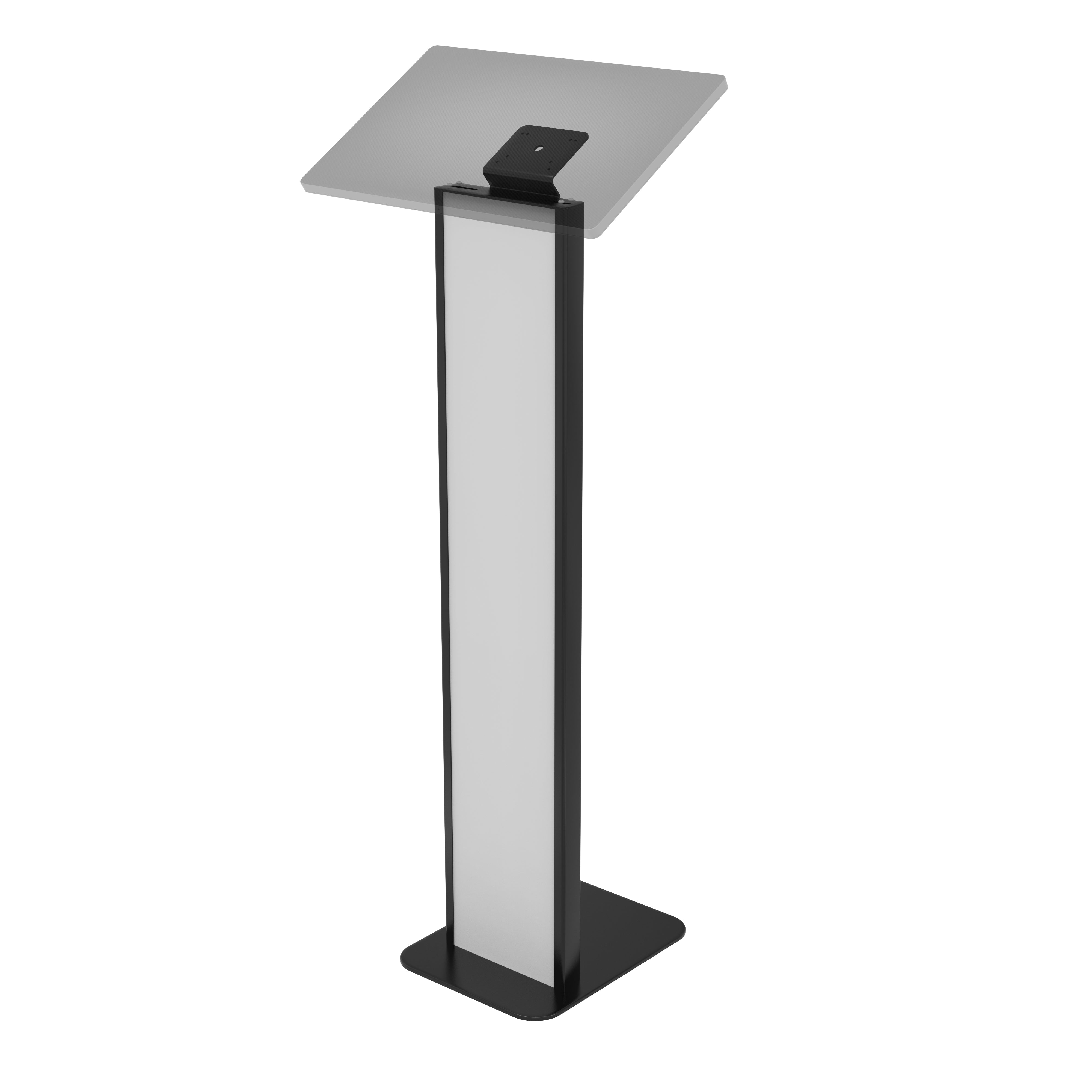 Premium Floor Stand Kiosk with Graphic Slots and VESA Plate for Kitting (Black)
