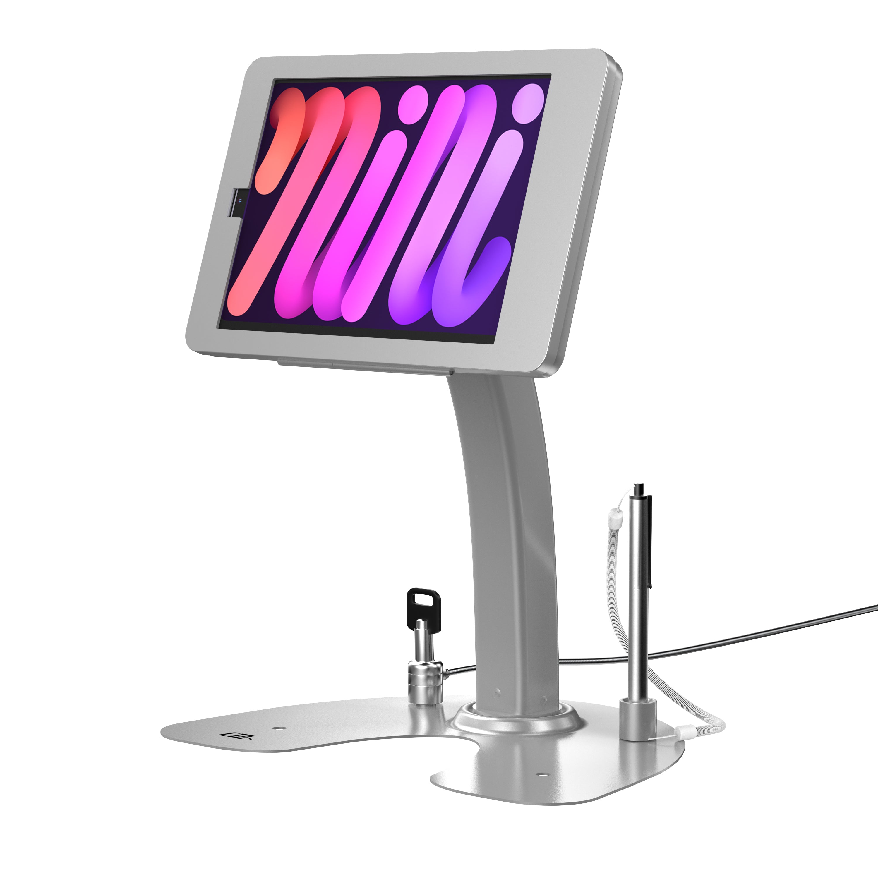 Dual Security Kiosk Stand with Locking Case and Cable for iPad Mini 6