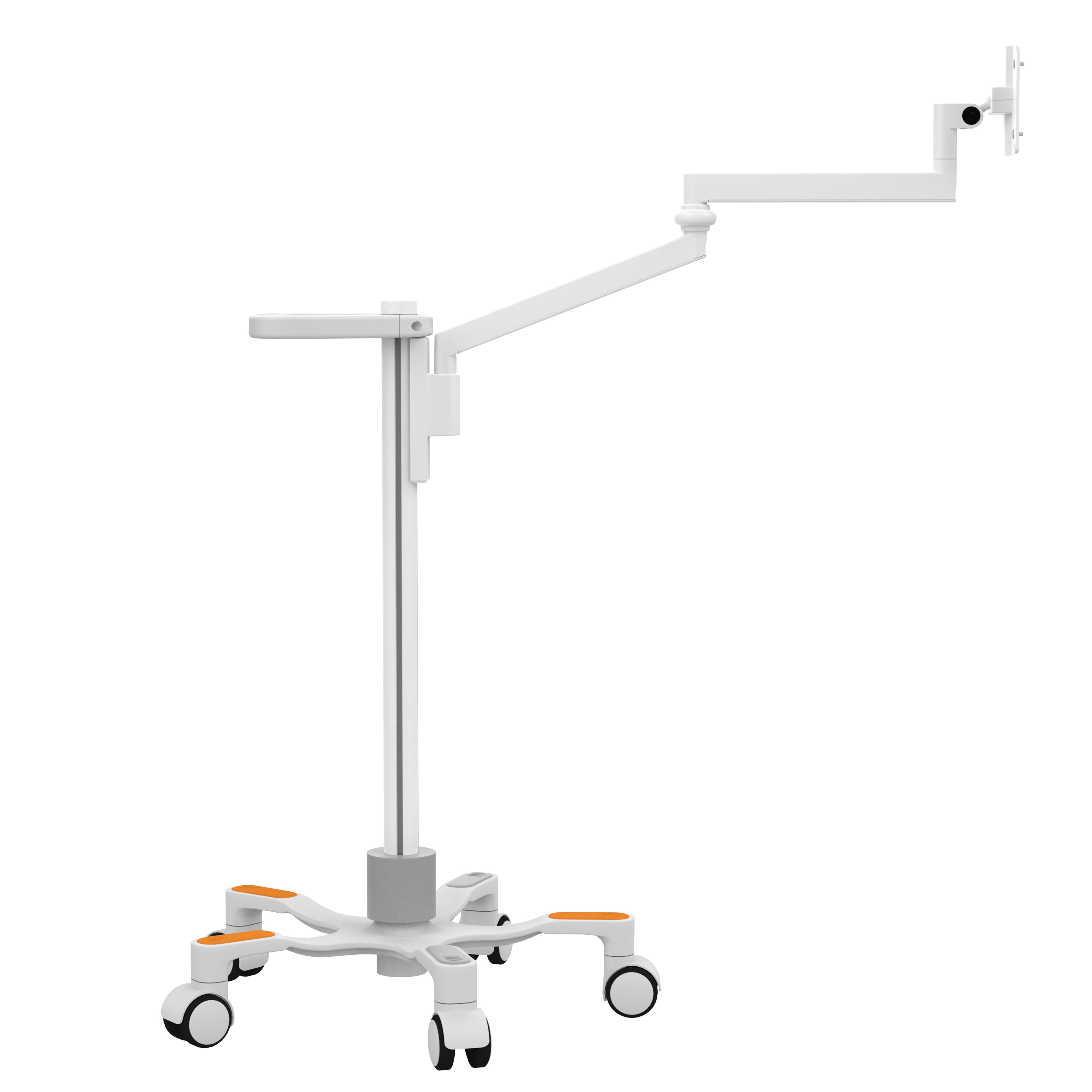 Medical VESA Compatible Articulating Arm Rolling Floor Stand